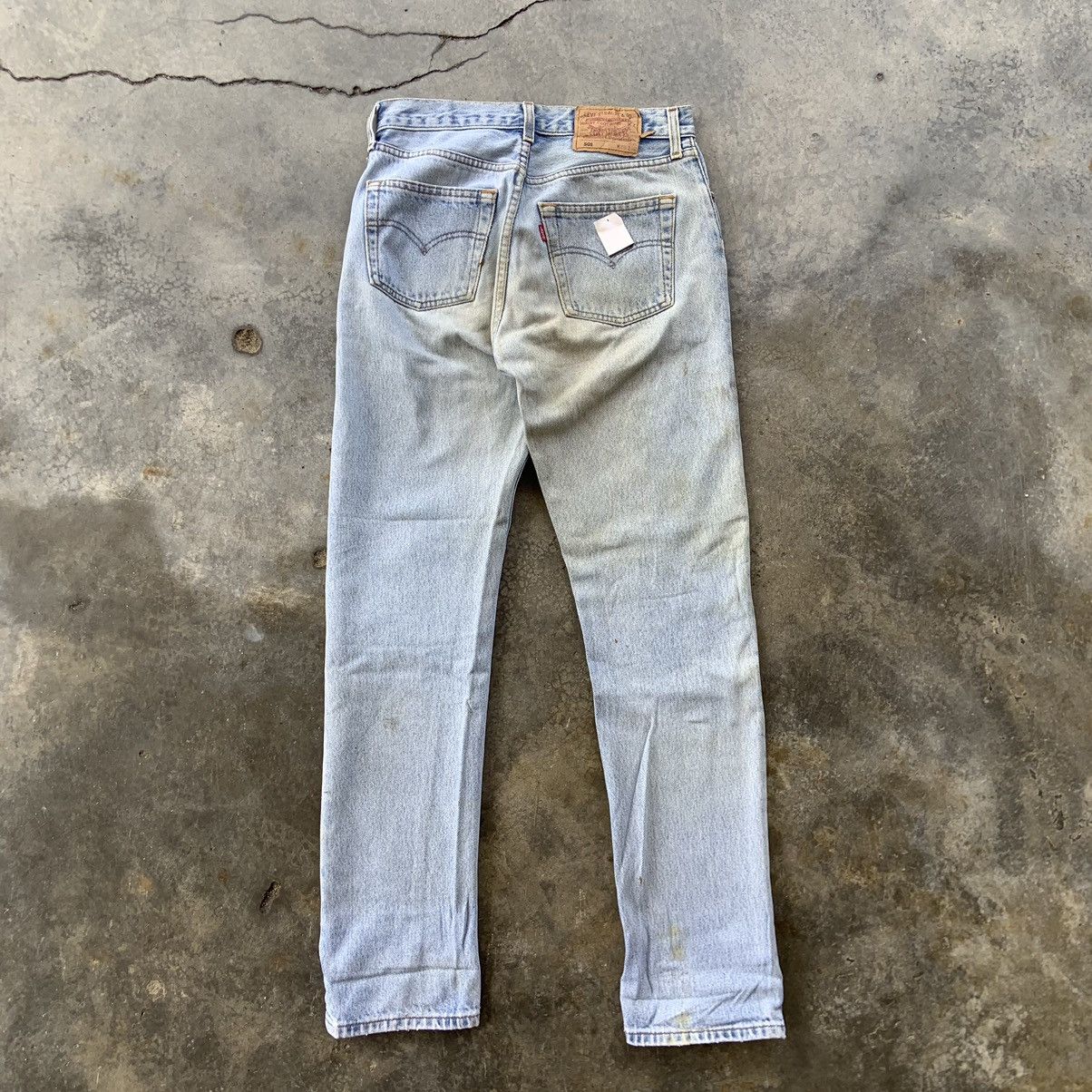 Levi's Vintage Clothing W27” Vintage Levis 501 Denim Blue Pants Distressed Button Size US 27 - 8 Thumbnail