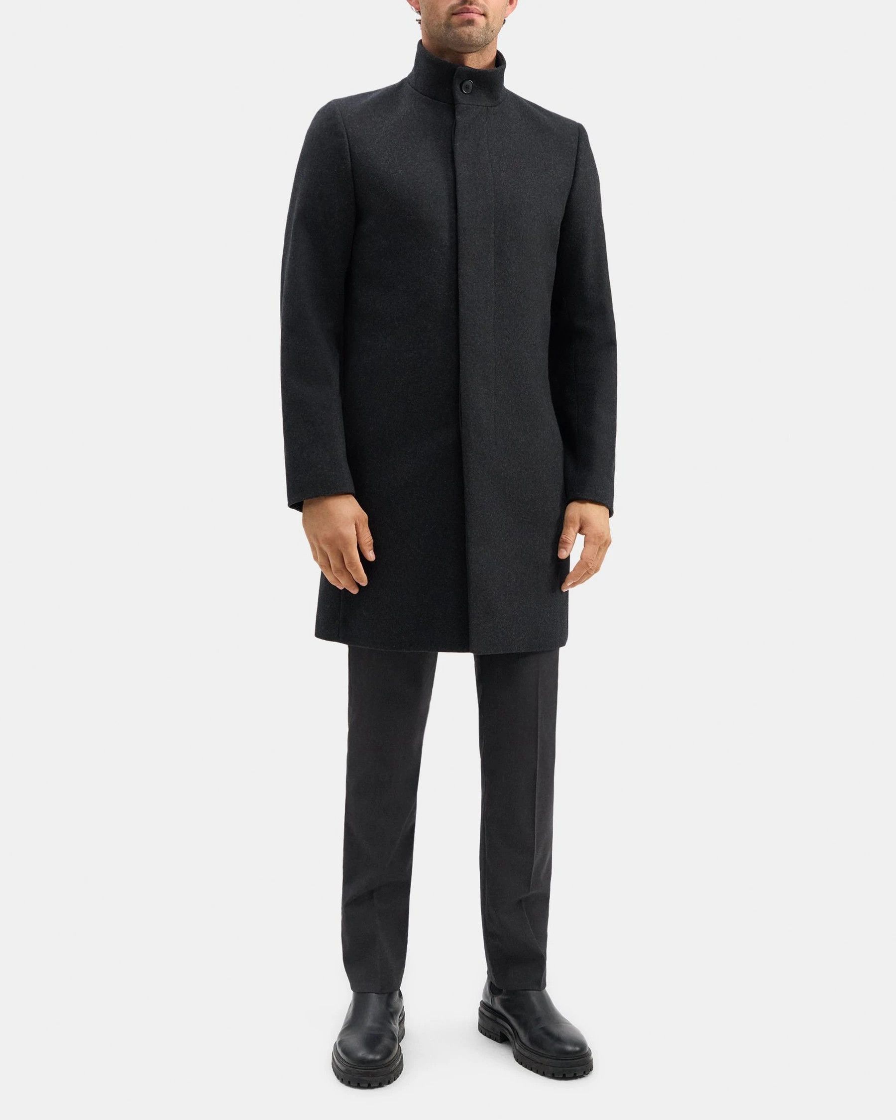Theory Theory Wool Melton Coat in Charcoal Size US S / EU 44-46 / 1 - 1 Thumbnail