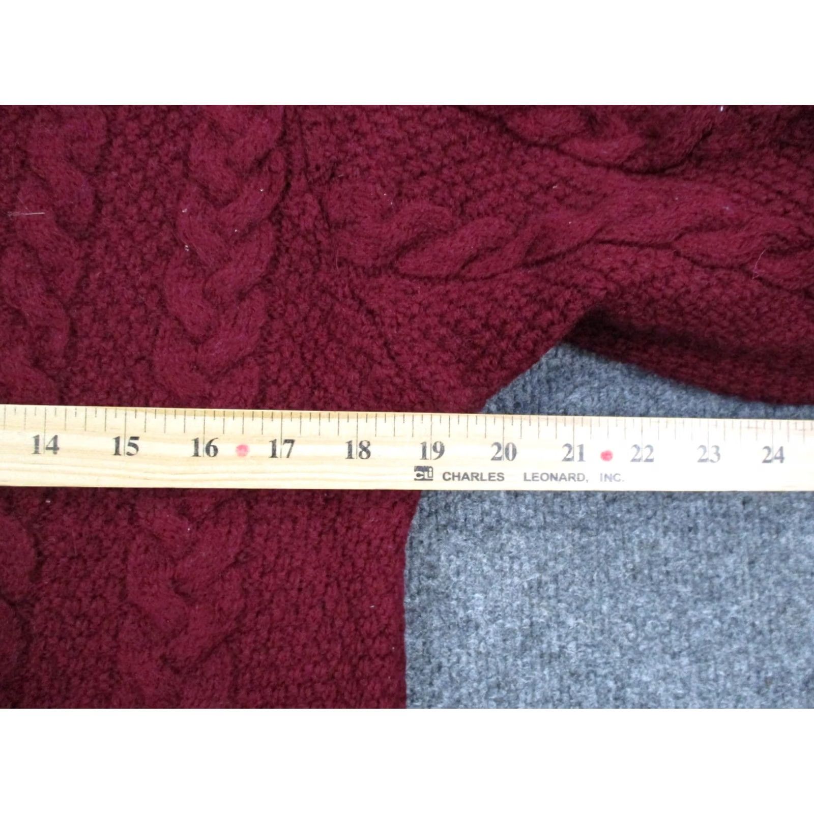 Vintage Inis Crafts Sweater Womens S Merino Wool Chunky Cable Knit Ireland Fisherman Cardigan Hooded Pockets Thermal Water Resistant Red Vintage Mens? Size S / US 4 / IT 40 - 5 Thumbnail