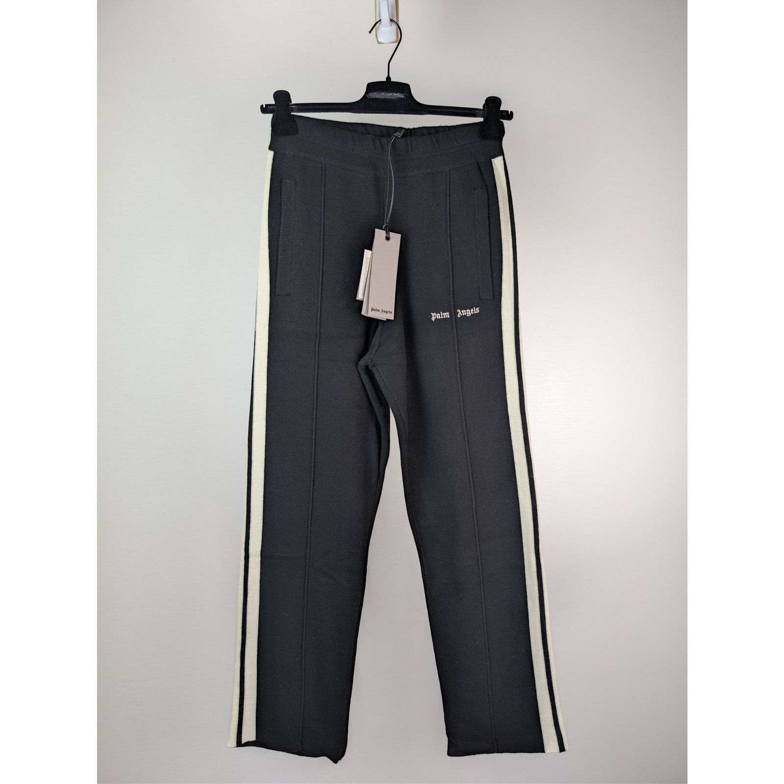 Palm Angels o1rshd1 Classic Logo Knit Track Pants in Black / Off White Size US 36 / EU 52 - 1 Thumbnail