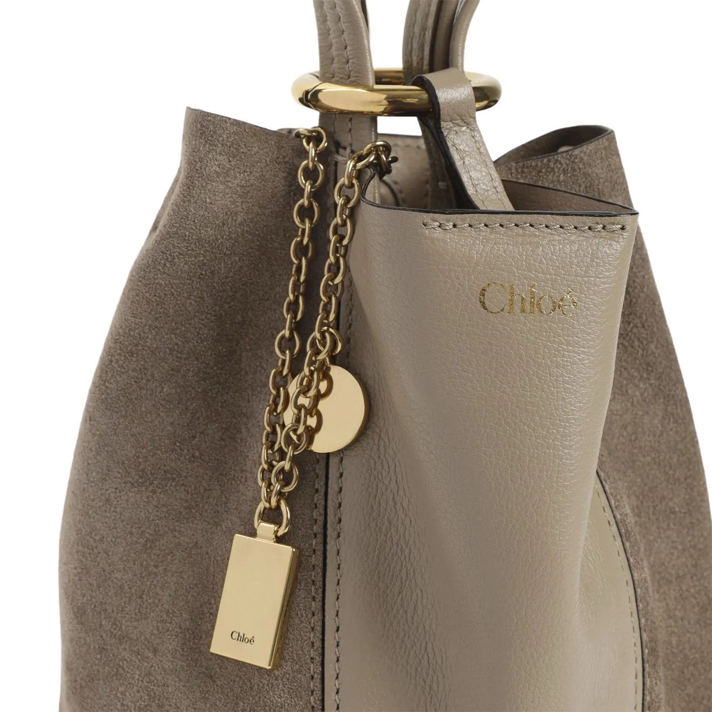 Chloe Chloe Small Spin Boyish Brown Grained Leather/Suede Tote Bag Size ONE SIZE - 3 Thumbnail