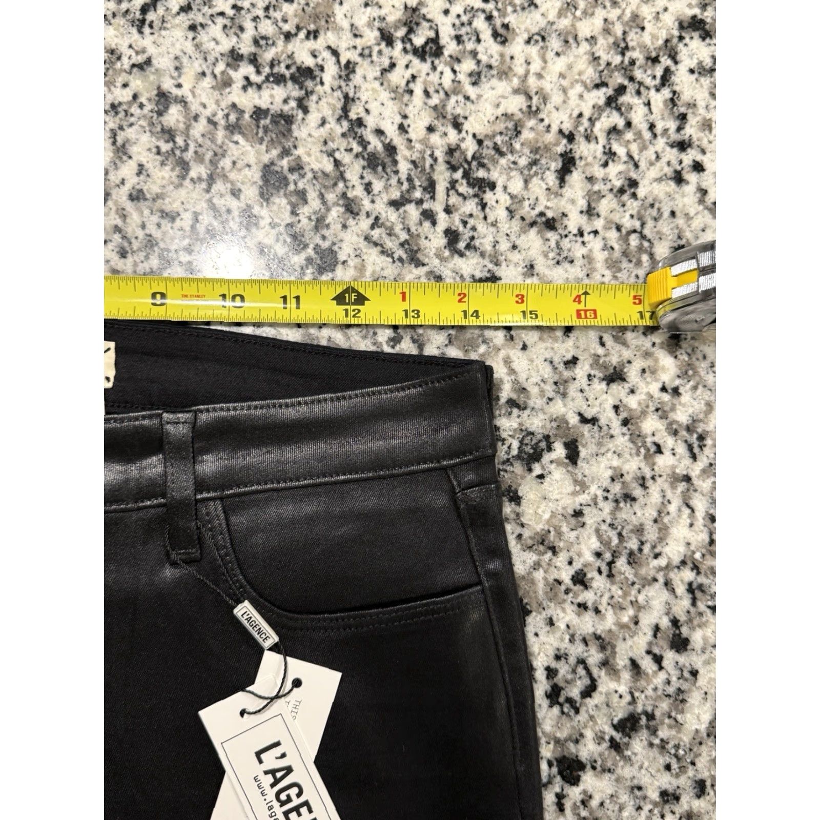 Vintage NWT L’agence Margot High Rise Skinny Black Coated Jeans Size 28 Women's Jeans Ankle Black 28 Mens? Wait. Size 28" / US 6 / IT 42 - 5 Thumbnail