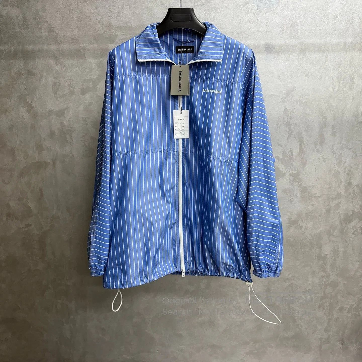 Balenciaga Balenciaga Blue Striped Logo Zip Jacket. Size US S / EU 44-46 / 1 - 1 Thumbnail