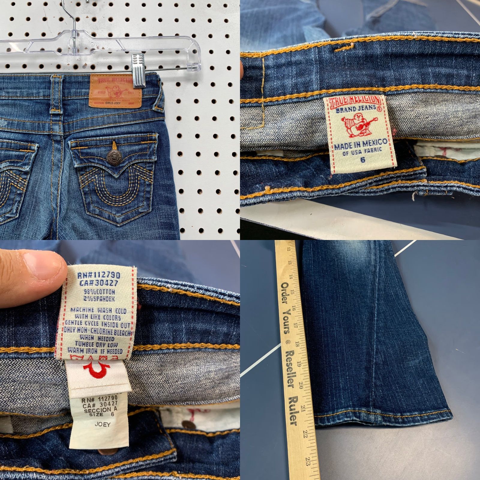 True Religion True Religion Bootcut Jeans Size 6 Girls Blue 22x22 Cotton Denim Size 28" / US 6 / IT 42 - 8 Thumbnail