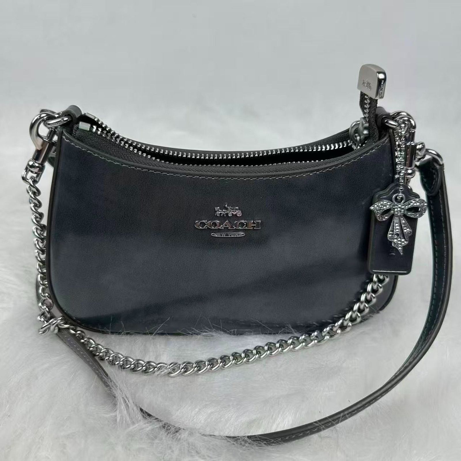 Coach Coach Teri Mini Crossbody Shoulder Silver Metallic Gunmetal Size ONE SIZE - 1 Thumbnail