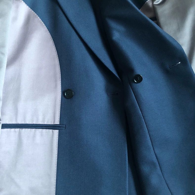 Dior Dior 19fw gray purple satin stitching suit jacket 2501-Next Size 50R - 3 Thumbnail