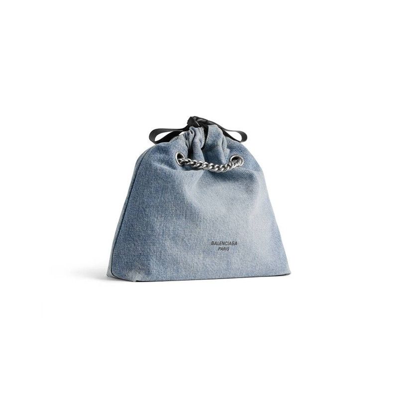 Balenciaga o1tr1nto0526 Size: OS / Crush Small Tote Bag Denim in Blue Size ONE SIZE - 2 Thumbnail