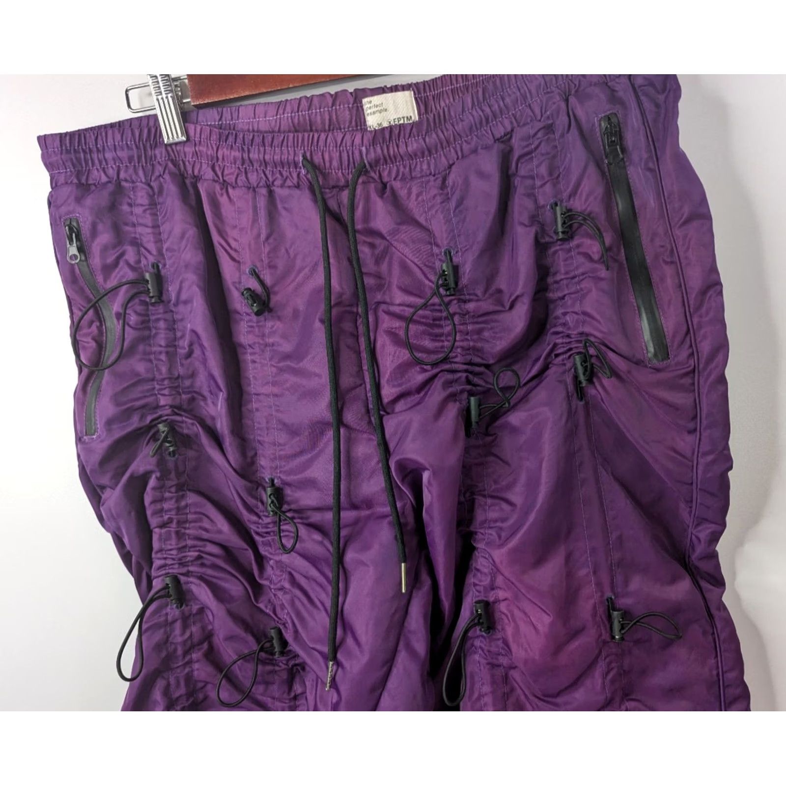 Vintage EPTM. Jogger Pants XL-36 Purple Bungee Drawstring Utility 40" Inseam Tracks Activewear Men Venise Size US 36 / EU 52 - 2 Thumbnail