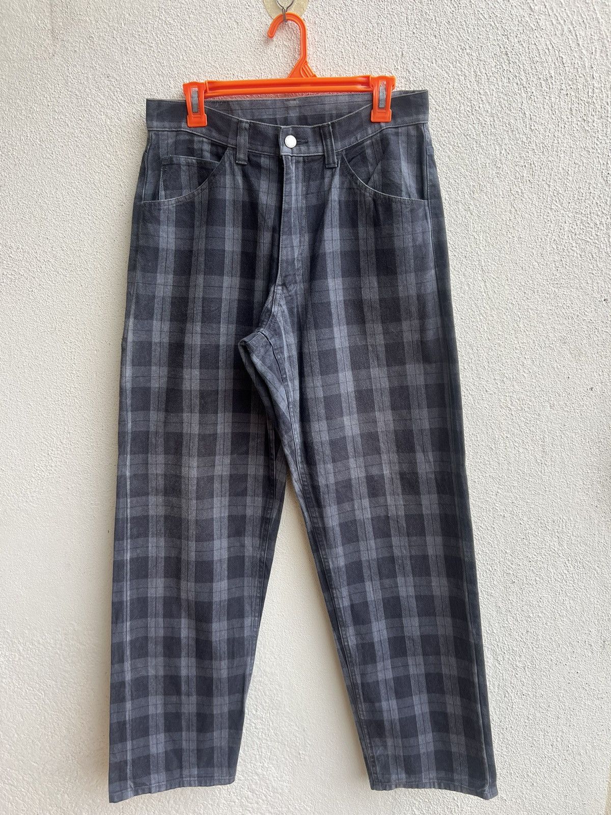 Vintage Vintage RATTLE TRAP Japan Fade Plaid Baggy Work Pant Size US 31 - 20 Thumbnail