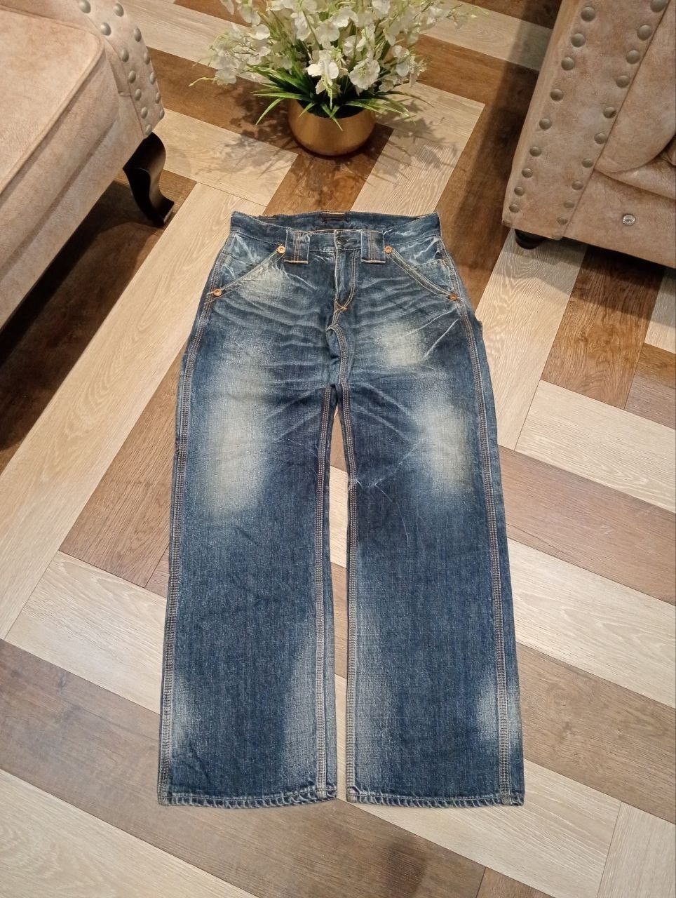 Japanese Brand BLUEWAY JAPAN UNION MADE MODERN VINTAGE WIDE BAGGY DENIM Size US 30 / EU 46 - 1 Thumbnail