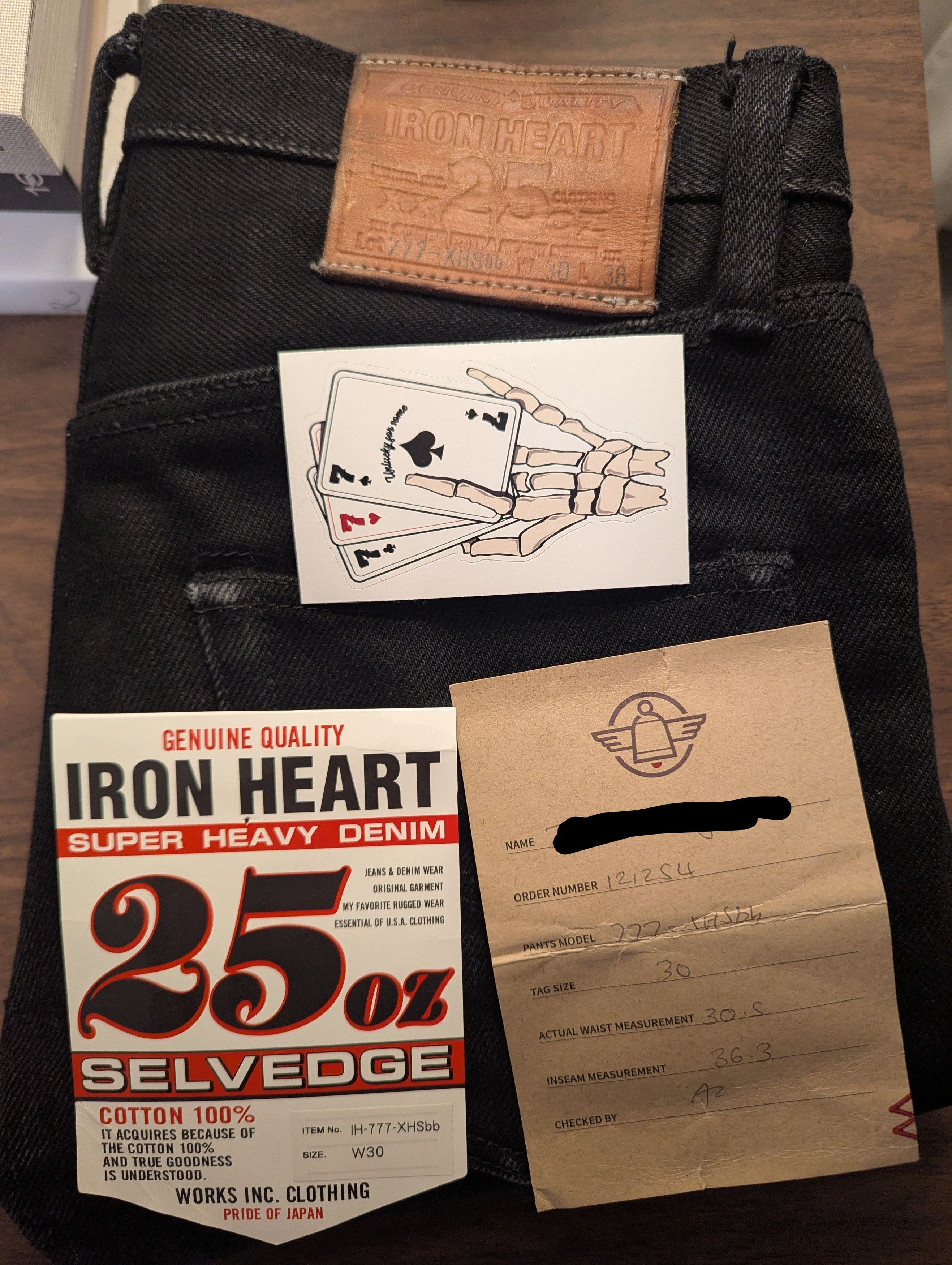 Iron Heart 777-XHSBB Extra heavy weight black jeans