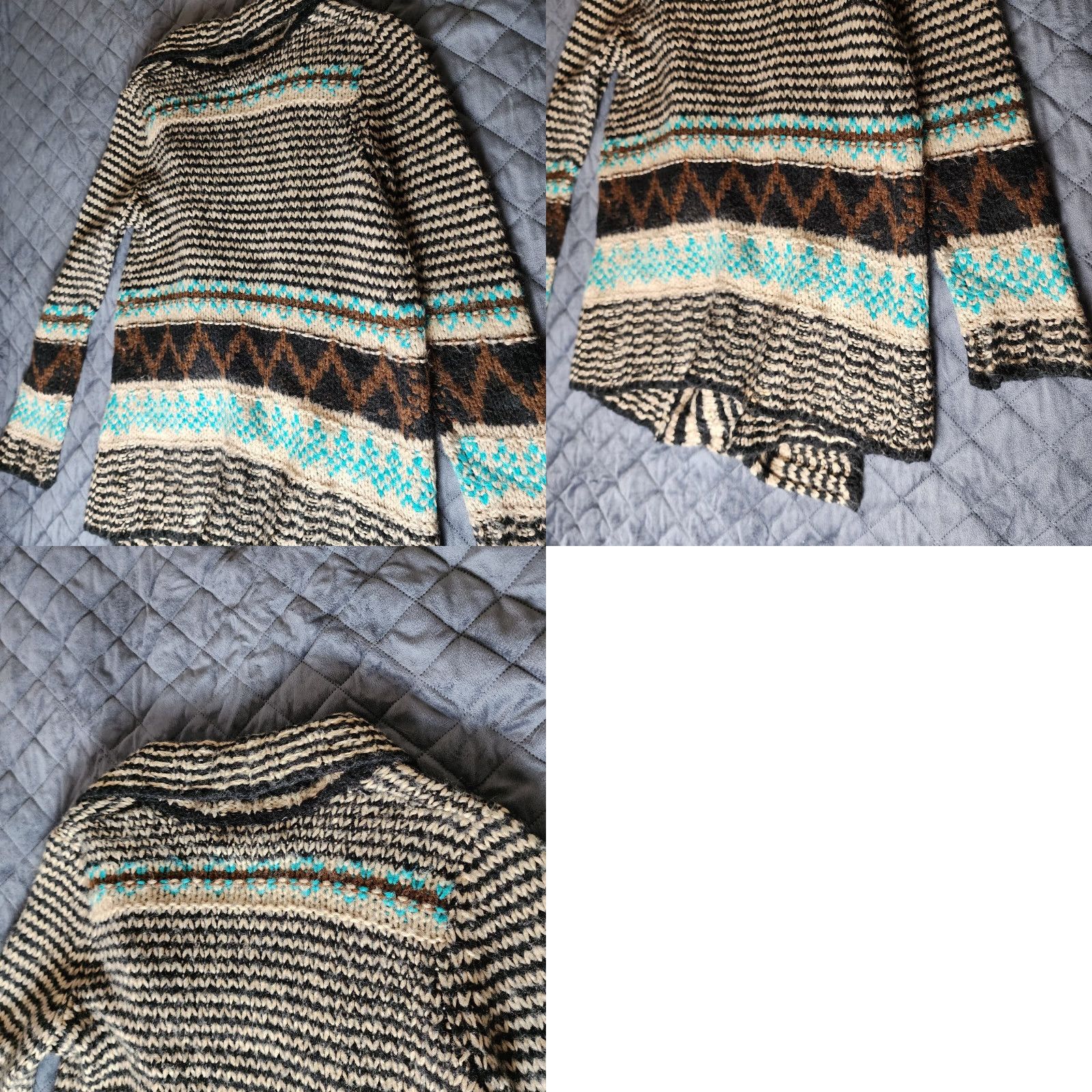 Vintage PINK REPUBLIC Womens Large Brown Open-Knit Cardigan Sweater Size L / US 10 / IT 46 - 8 Thumbnail