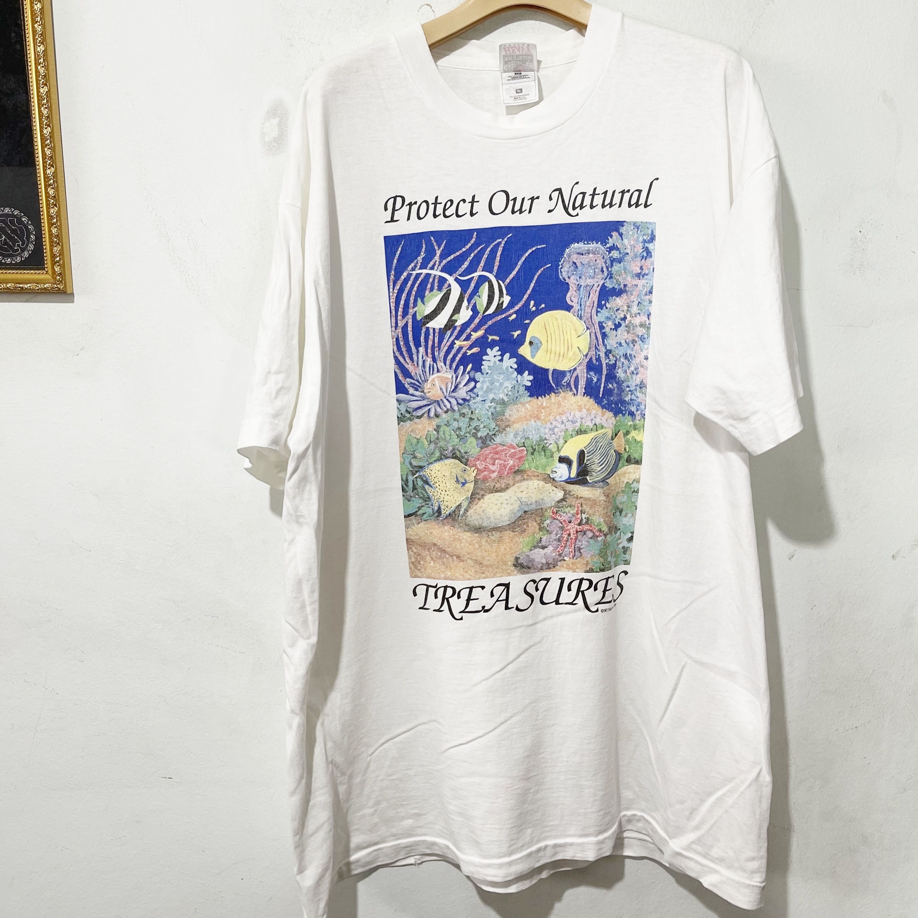 Vintage Vintage 90s Human-I-Tees Protect Our Natural Treasures Shirt Size US XL / EU 56 / 4 - 1 Thumbnail