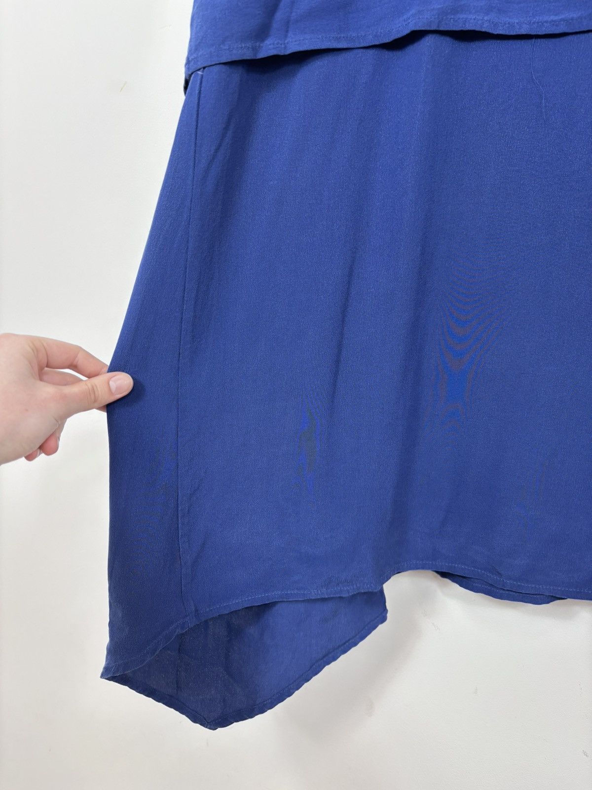 eskandar Eskandar Women’s Lapis Crepe Cascading Sides Silk Dress Size ONE SIZE - 7 Thumbnail