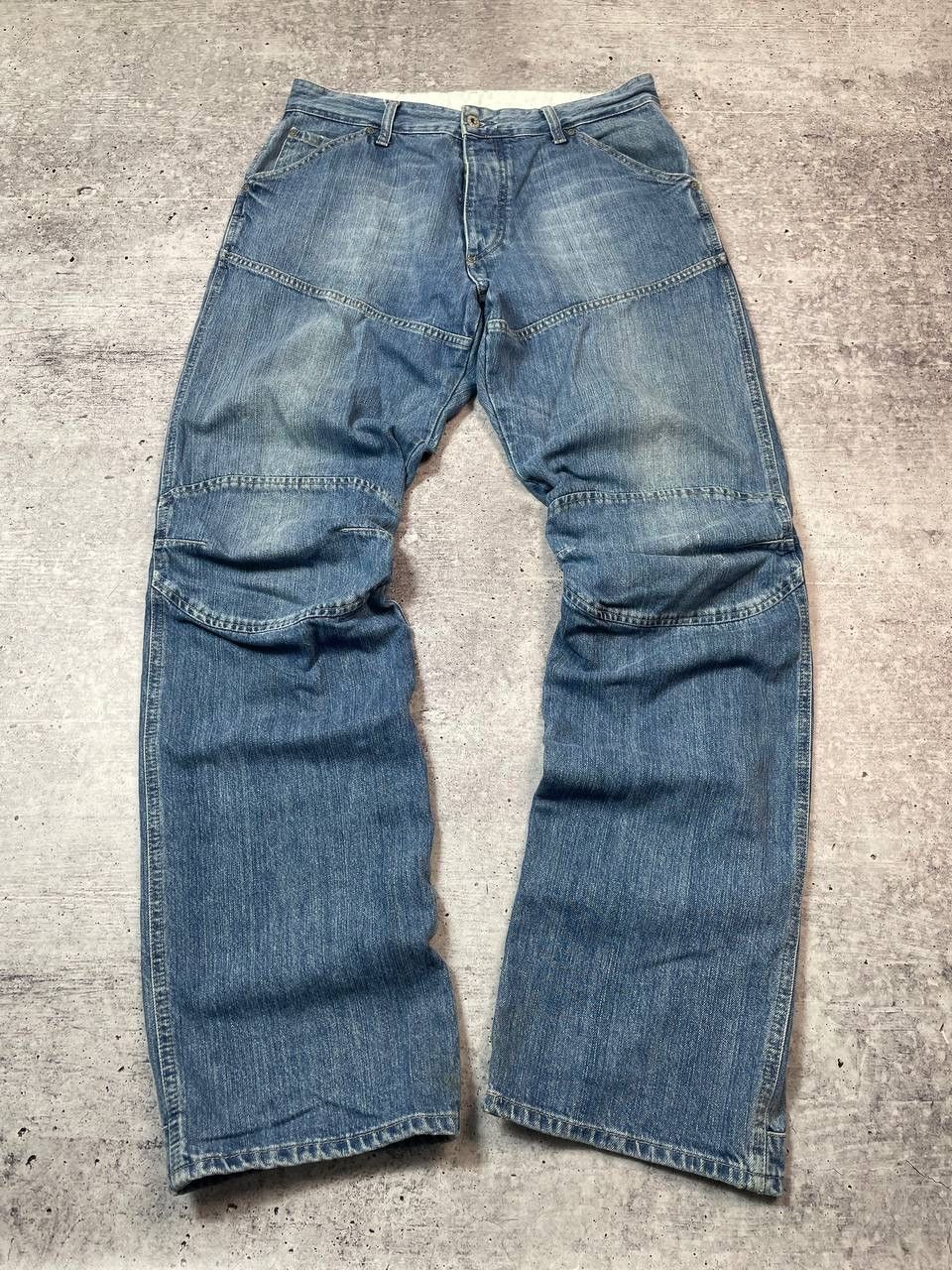 G-Star Vintage G Star Raw Elwood Biker Knee Denim Jeans Y2K Size US 34 / EU 50 - 2 Thumbnail