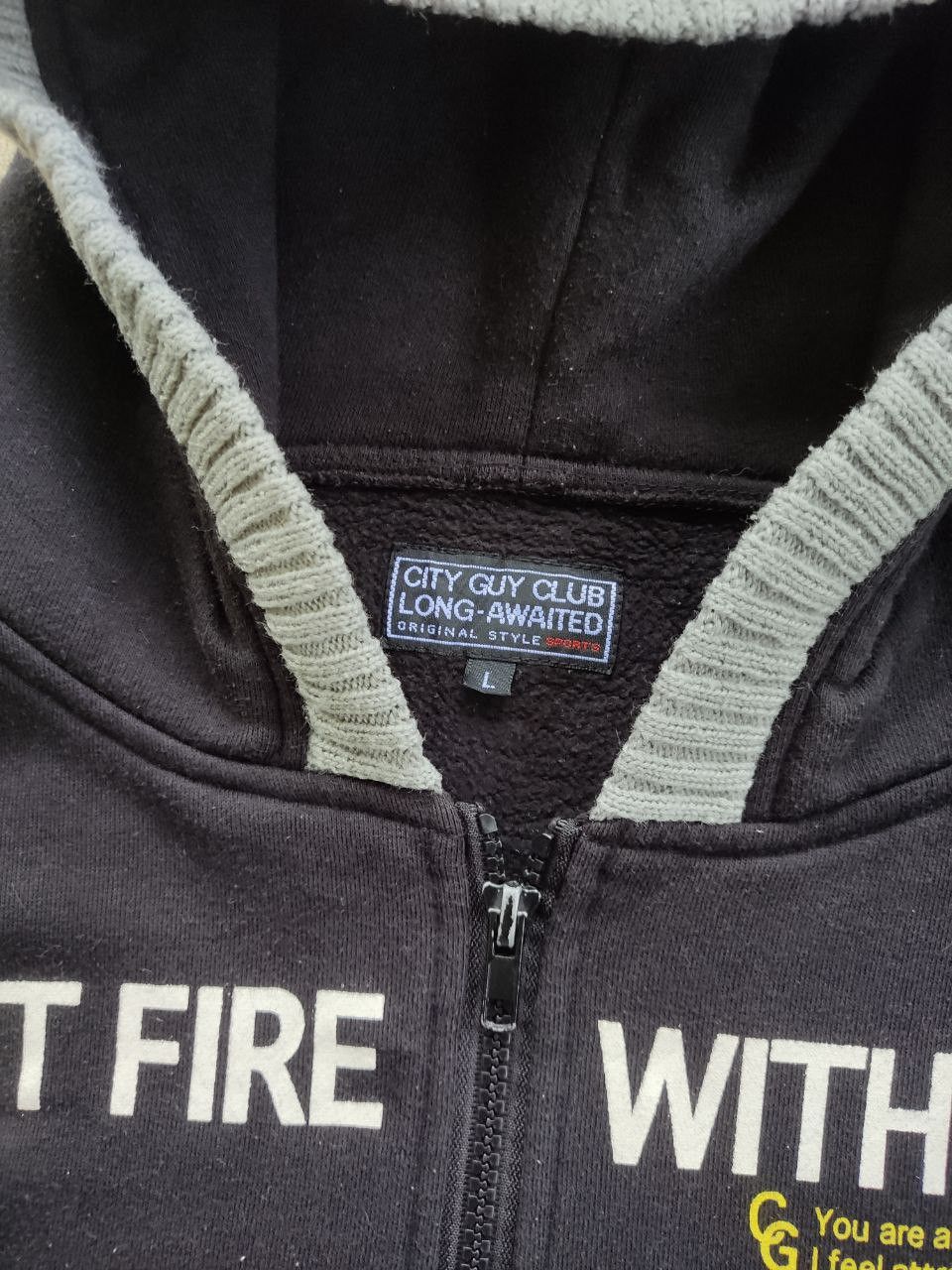 Japanese Brand CTGY Fight Fire With Fire Varsity Knitted Zipper Hoodie Size US L / EU 52-54 / 3 - 8 Thumbnail