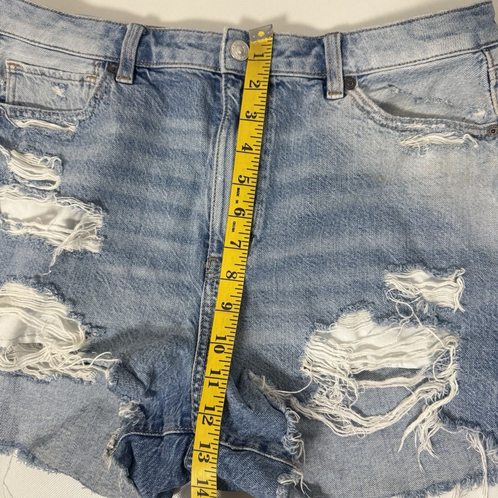 American Eagle Outfitters American Eagle Mom Shorts Distressed Denim Boho Festival Size 36" / US 14 / IT 50 - 6 Thumbnail