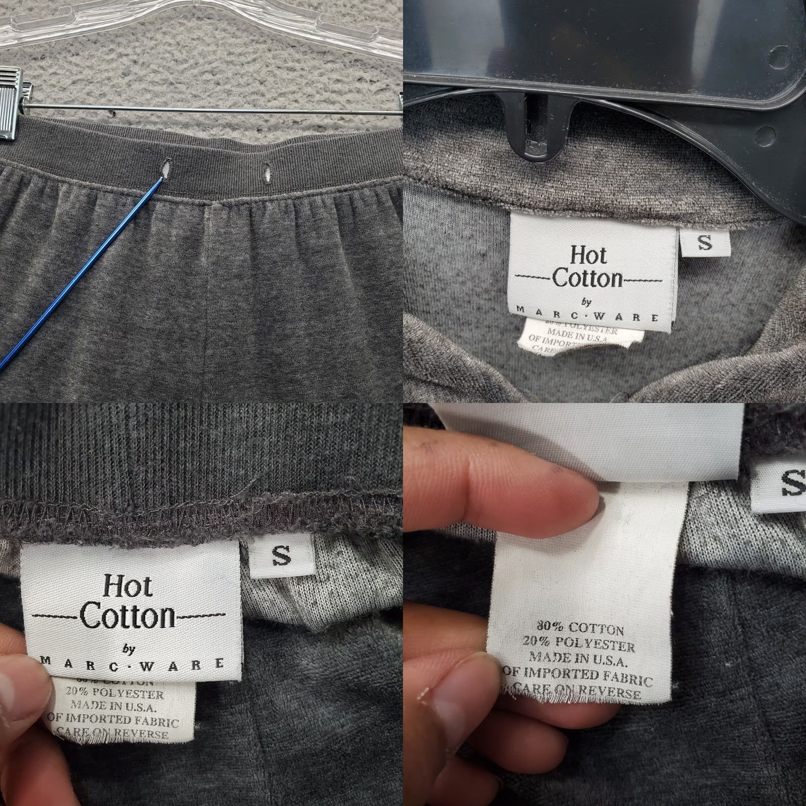 Marcs Hot Cotton by Marc Ware Track Suit Womens Size S Heather Gray Full Zip 2 Piece Lined Pockets Cotton Shirt? Size S / US 4 / IT 40 - 9 Thumbnail