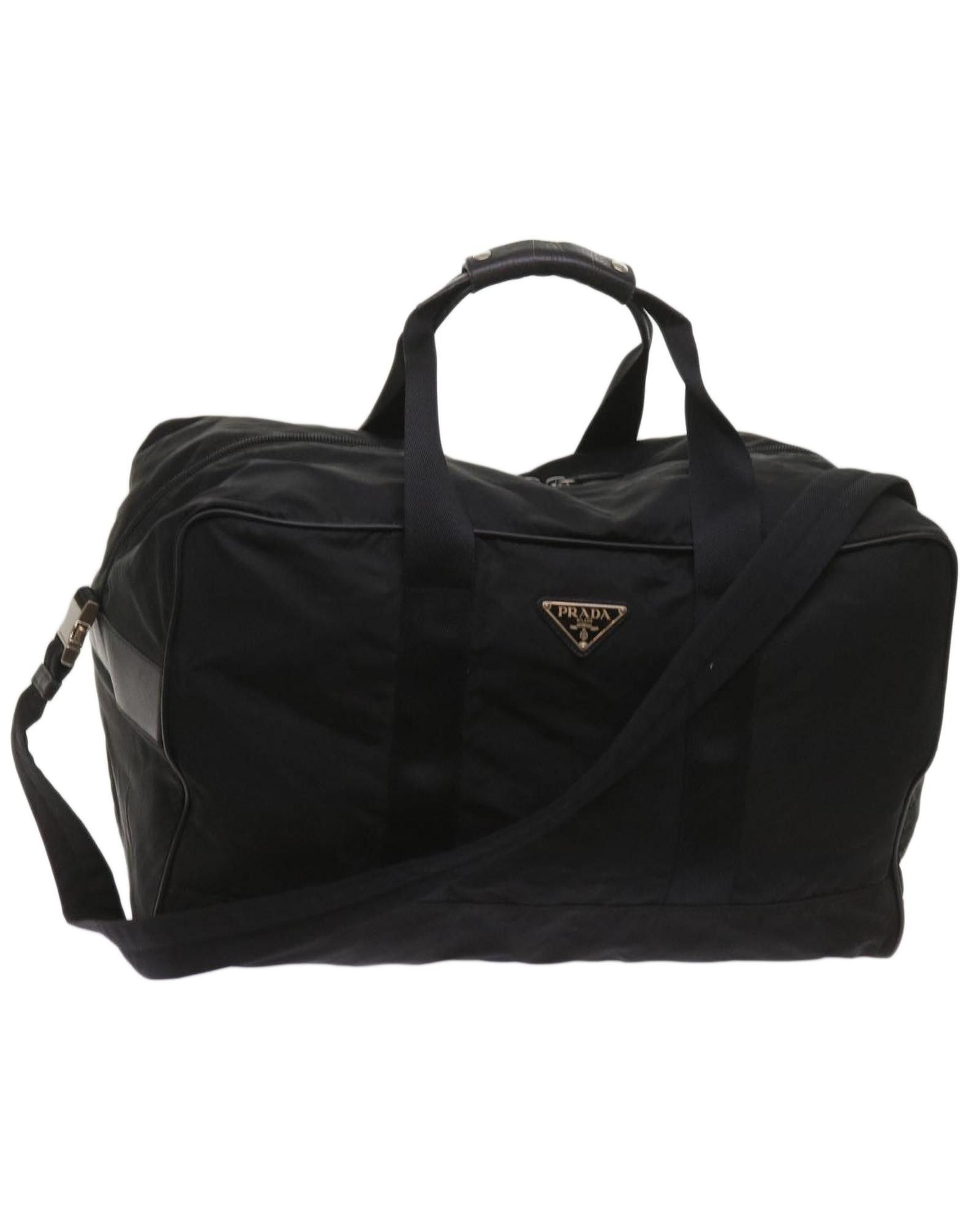 image of Prada Luxury Black Synthetic Shoulder Bag With Practical Elegance, Women's
