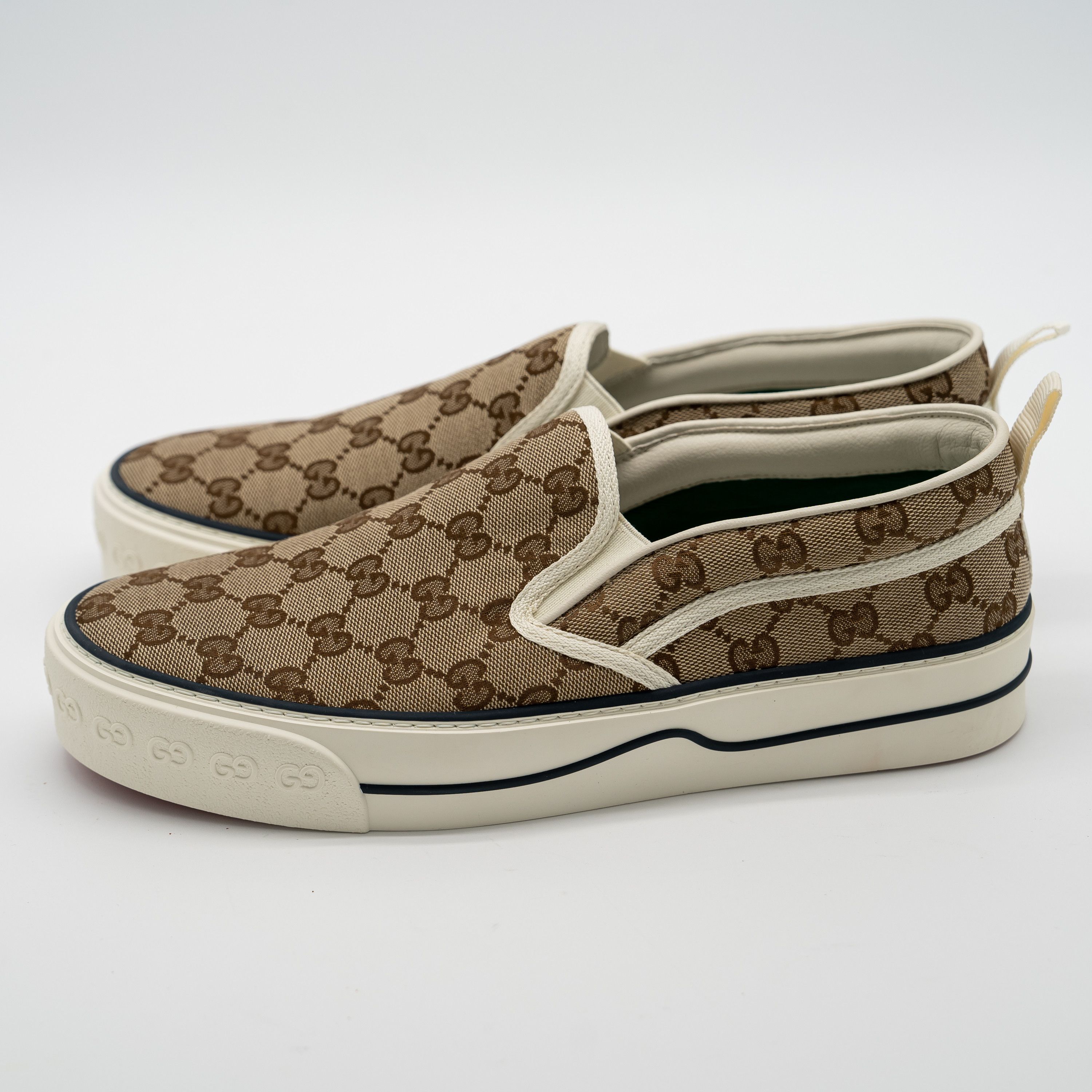 Gucci 42G Gucci GG Supreme Loafers Sneakers Slip On Tennis Beige Size US 12 / IT 42 - 4 Thumbnail