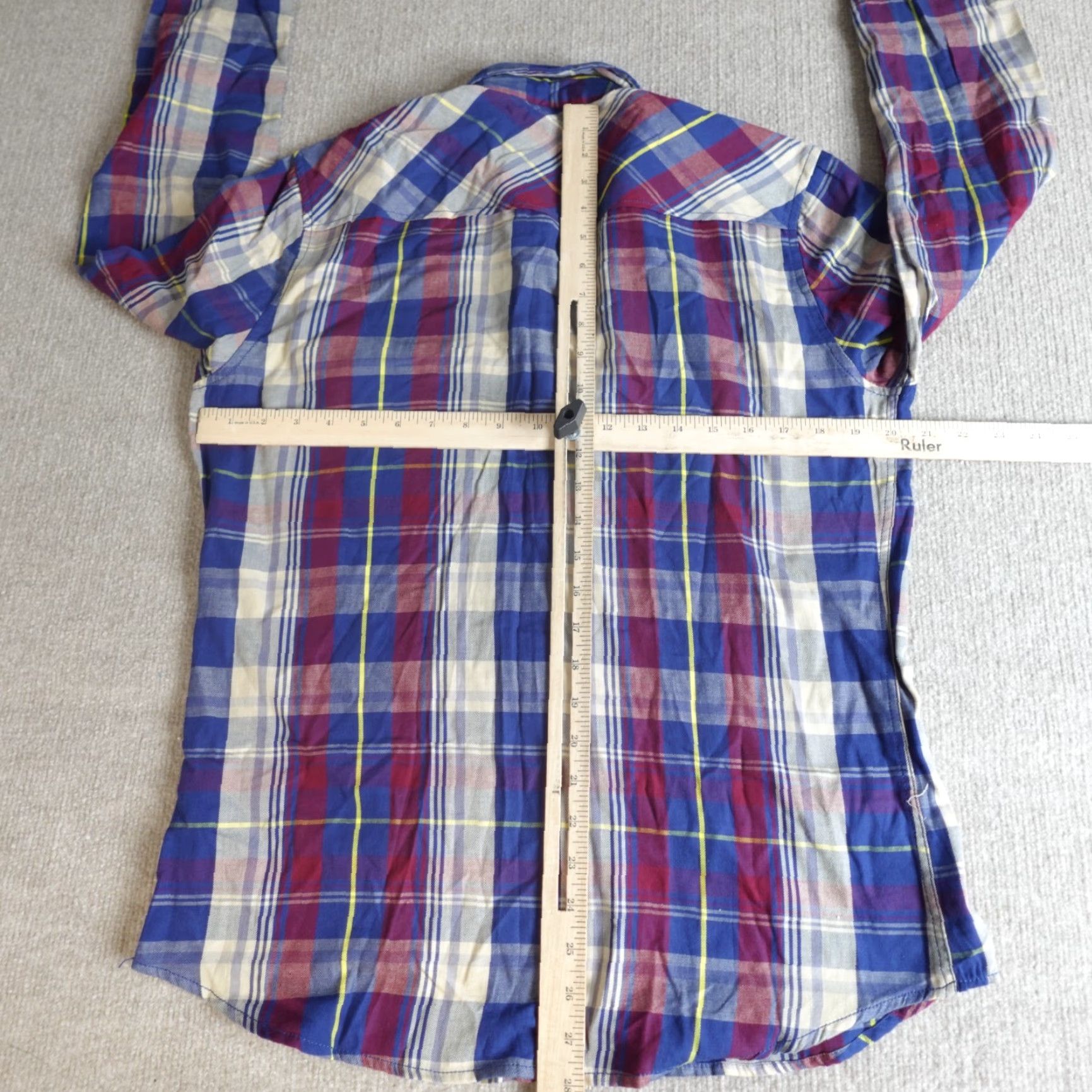 JNCO JNCO Mens Shirt M Blue Red Plaid 100% Cotton Button-Up Long Sleeve Casual Pockets Size US M / EU 48-50 / 2 - 4 Thumbnail