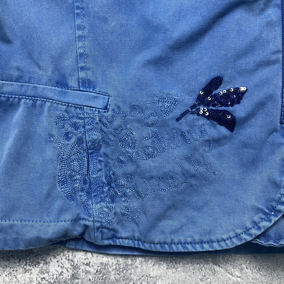 Desigual × Japanese Brand × Vintage Desigual Cropped Art Blue Jacket Avant-Garde Luxury Size M / US 6-8 / IT 42-44 - 3 Thumbnail