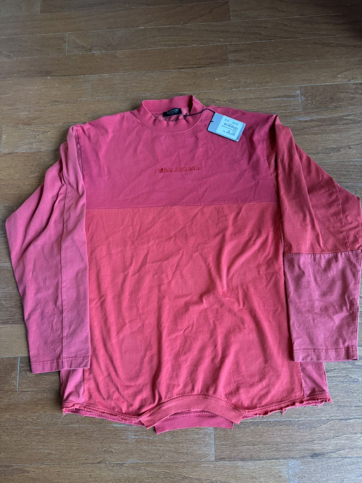 Balenciaga olin1g1024 | Love Upcycled Long Sleeve T-ShirtLarge Fit Size US XXS / EU 40 - 4 Thumbnail