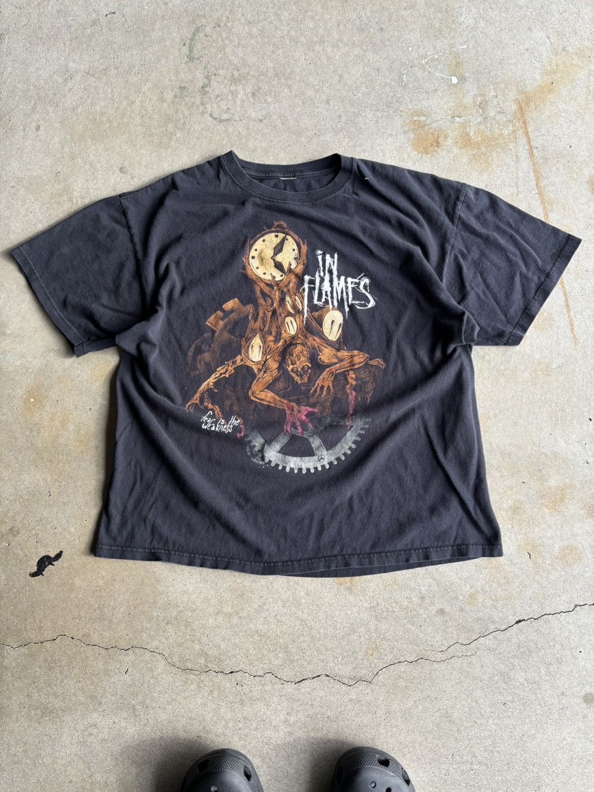 Other Vintage Early 2000s In Flames Faded Black Grunge Band Tee Size US L / EU 52-54 / 3 - 1 Thumbnail