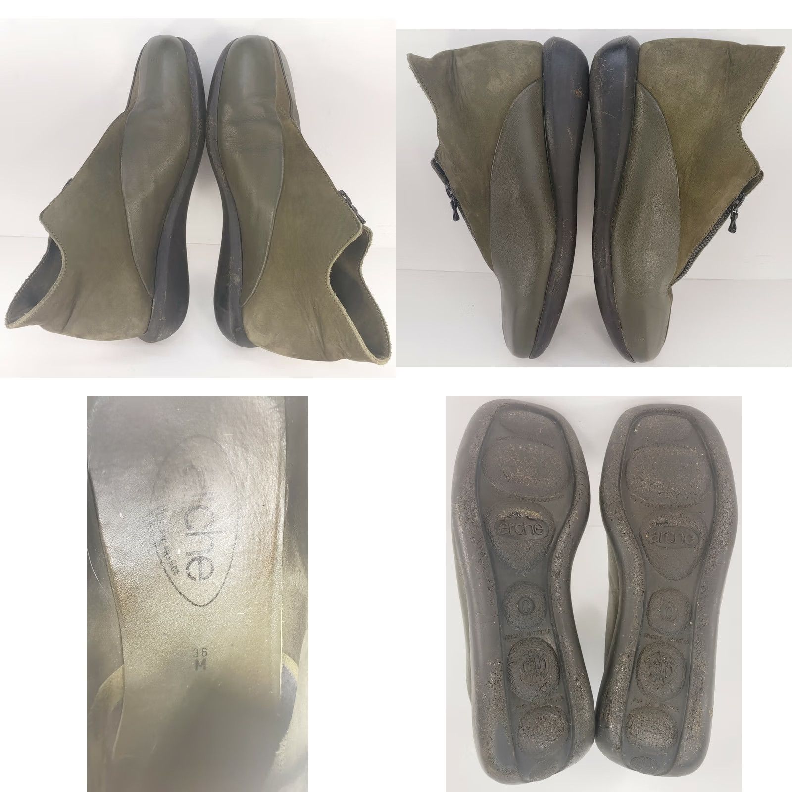 Vintage Arche France Women’s 5-5.5 36E Green Leather & Suede Bootie Ankle Boots Size US 5.5 / IT 35.5 - 8 Thumbnail