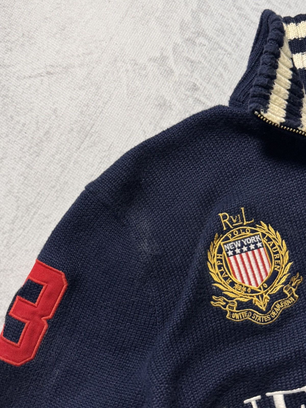 Polo Ralph Lauren × Vintage Ralph Lauren by Polo New York Vintage Knitting Zip Sweater Size US M / EU 48-50 / 2 - 6 Thumbnail