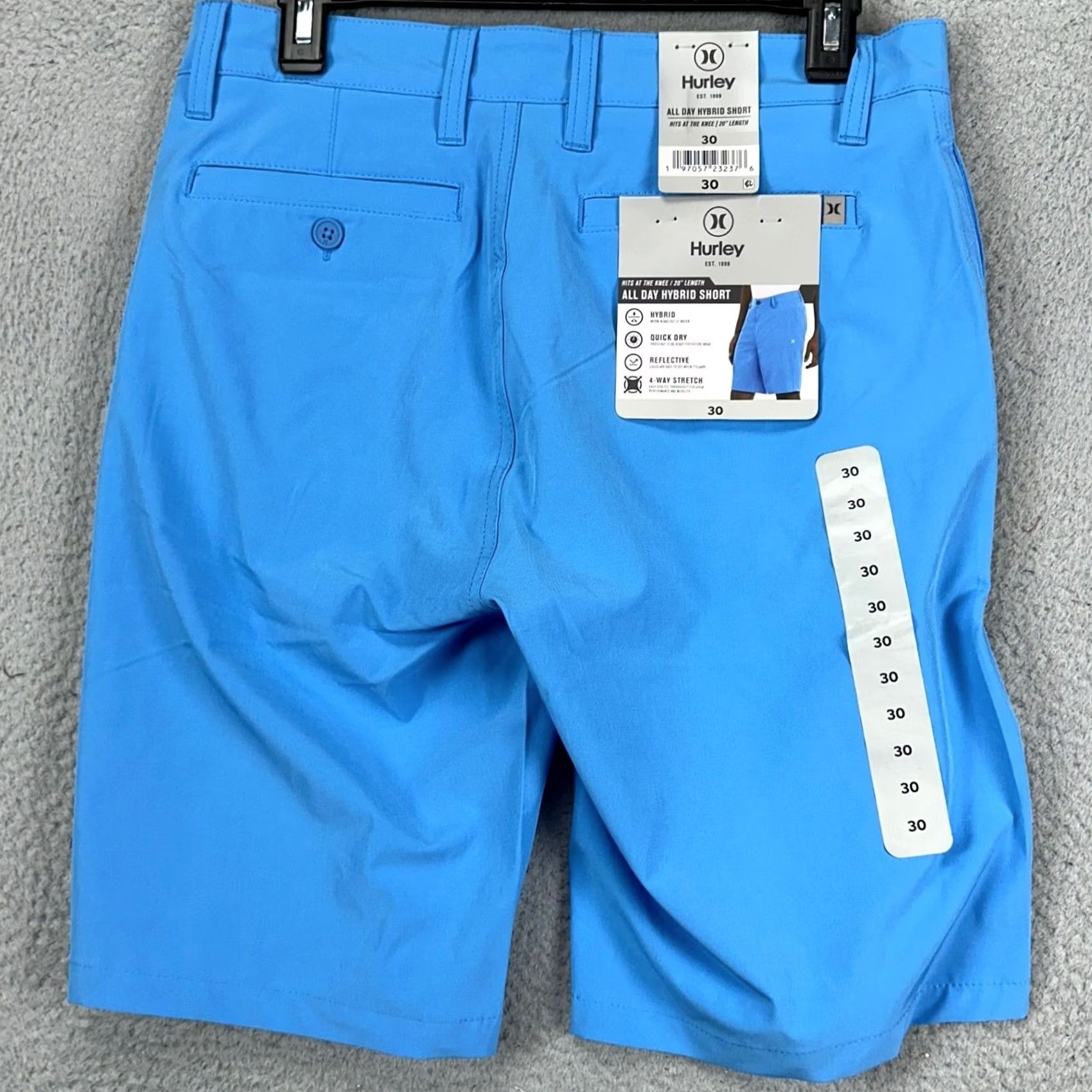 Hurley Hurley Mens All Day Hybrid Shorts 30 Blue Chino Stretch Performance Pockets NEW Size US 30 / EU 46 - 2 Thumbnail
