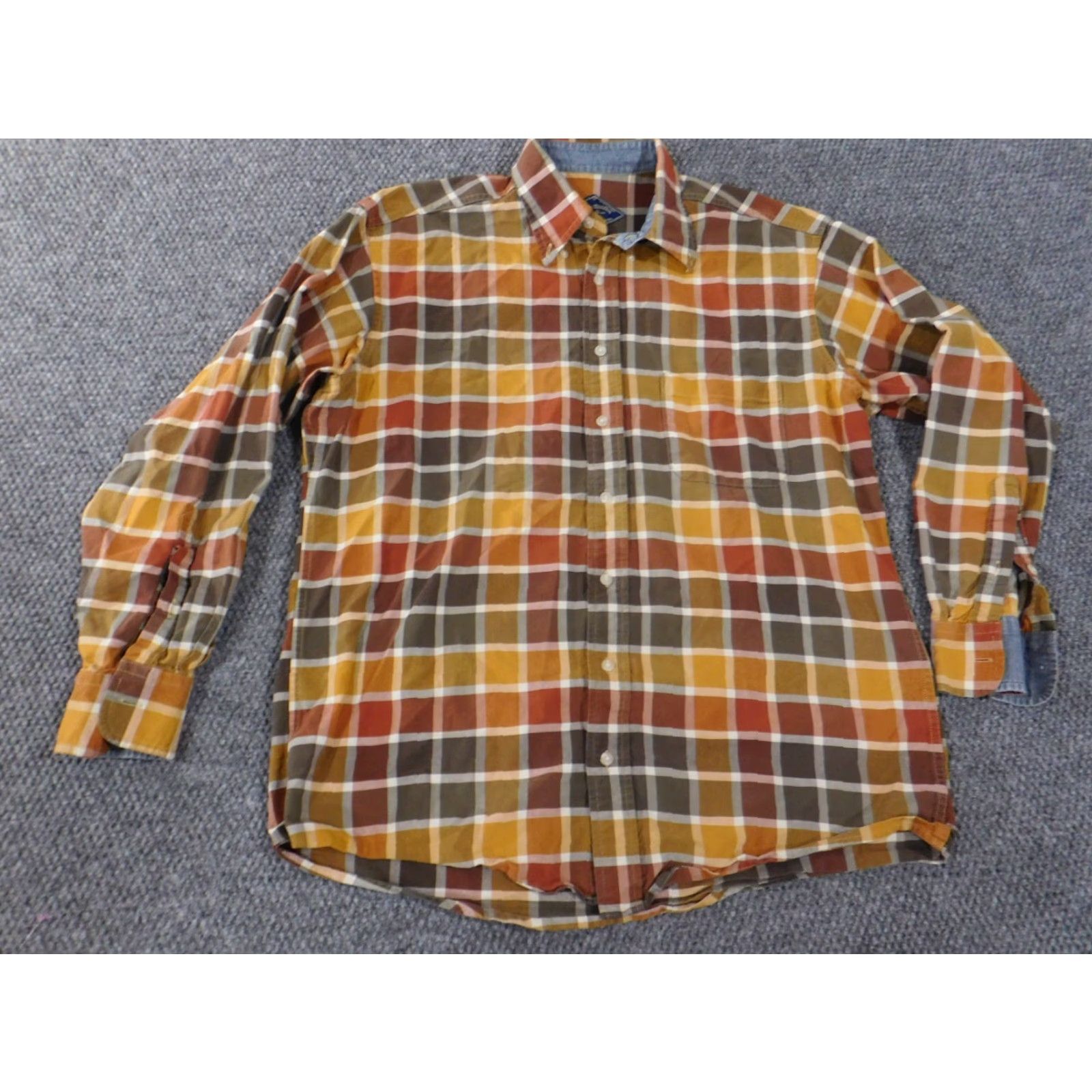 Bills Khakis Bills Khakis Shirt Mens Large Orange Plaid Button-Up Long Sleeve Casual Cotton Size US L / EU 52-54 / 3 - 3 Thumbnail