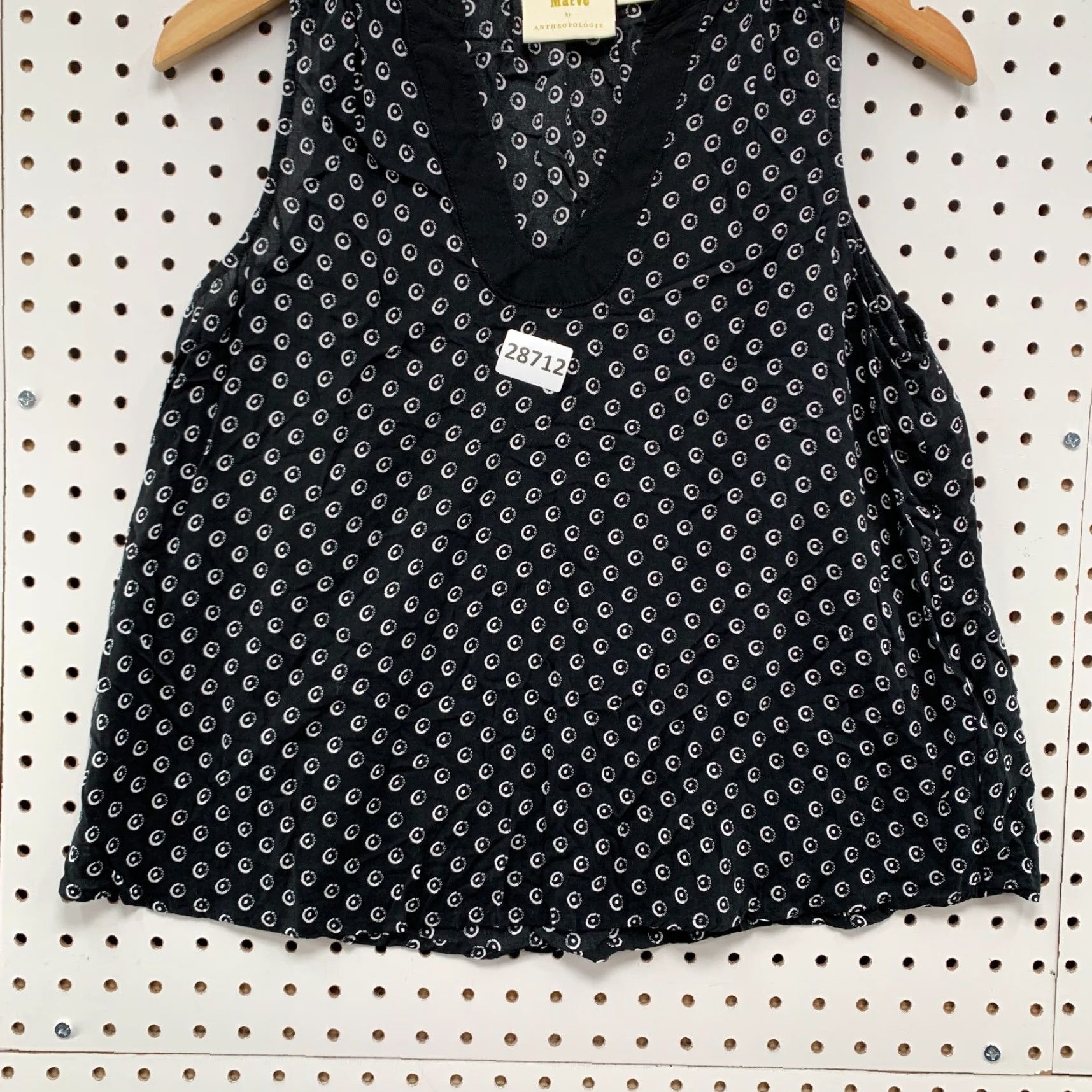 Vintage VINTAGE Anthropologie Maeve Tank Top Women Size 8 Sleeveless V-Neck Polka Dot Black White 17x22 Size M / US 6-8 / IT 42-44 - 6 Thumbnail