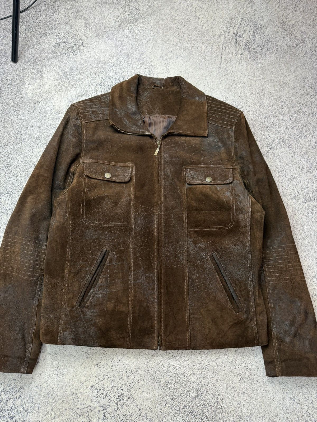 Leather Vintage Cowboy Avant Garde Y2K Brown Crazy Leather Jacket Size US L / EU 52-54 / 3 - 8 Thumbnail