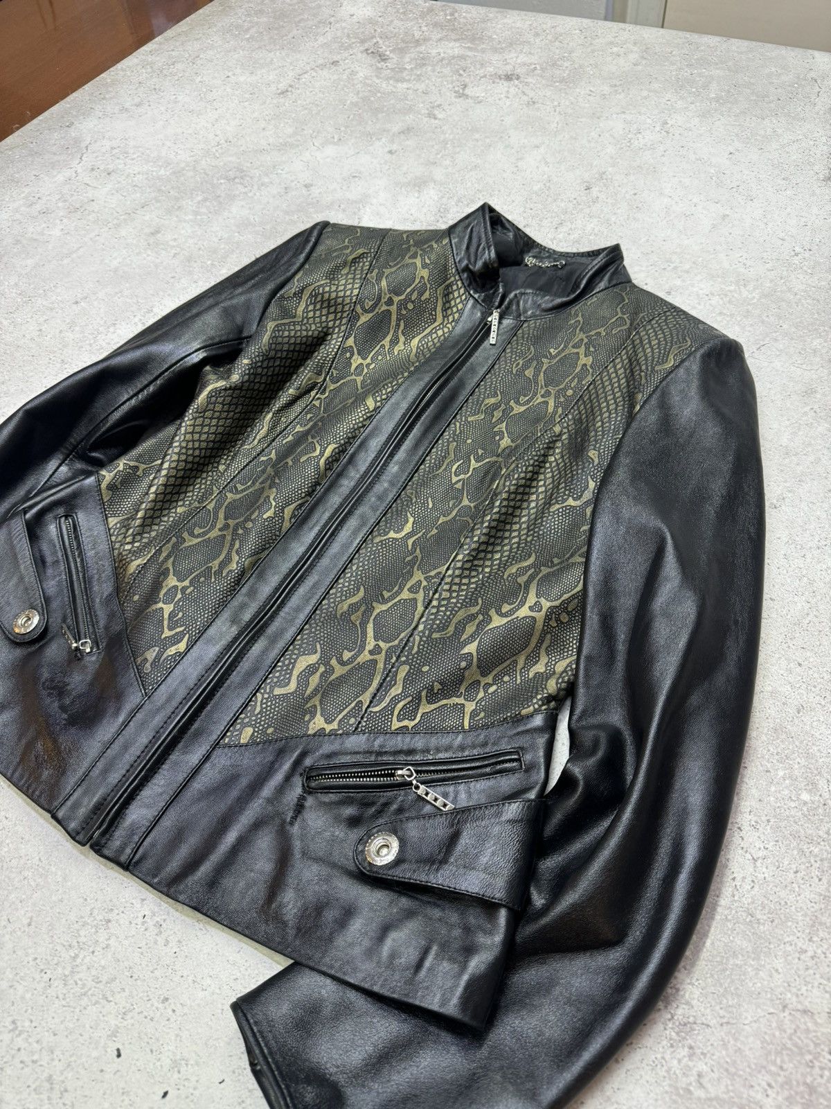 14th Addiction Vintage Leather Snake Jacket Size US M / EU 48-50 / 2 - 2 Thumbnail