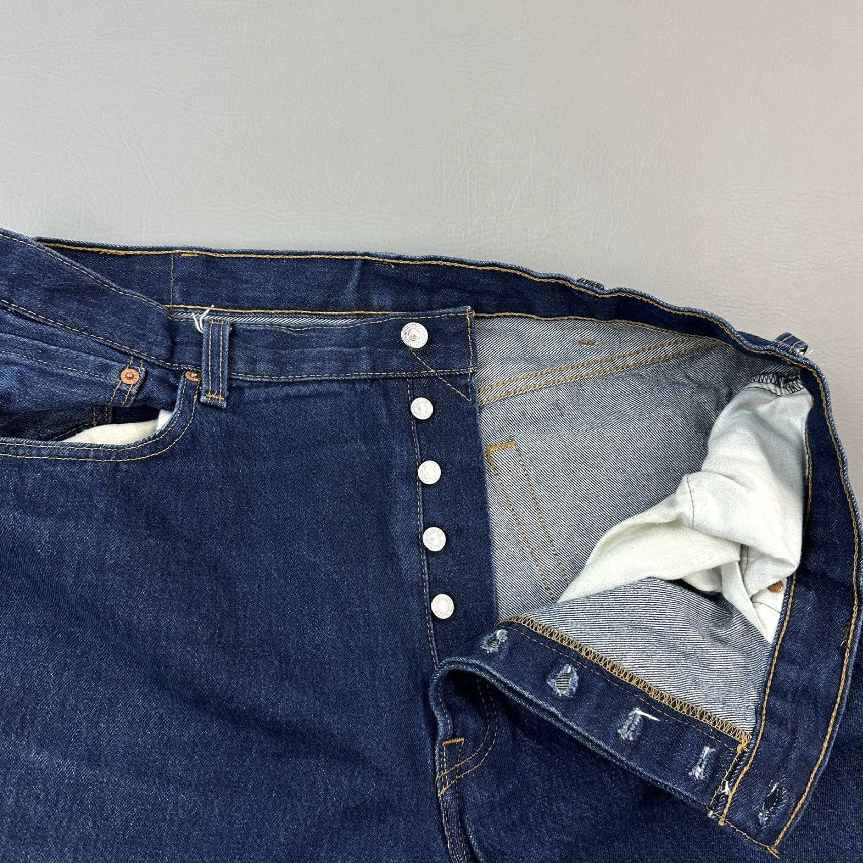 Levi's Levi's 501 Jeans Mens 42x34 Dark Wash Original Shrink To Fit Button Fly Denim Blue 80s 90s Cowboy Retro USA Jeans Mens Regular Size US 42 / EU 58 - 6 Thumbnail