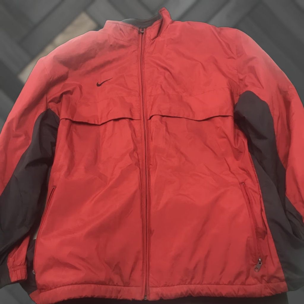 Nike Nike Fleece Lined Full Zip Athletic Jacket Swoosh Logo Red Mens XL Size US XL / EU 56 / 4 - 1 Thumbnail