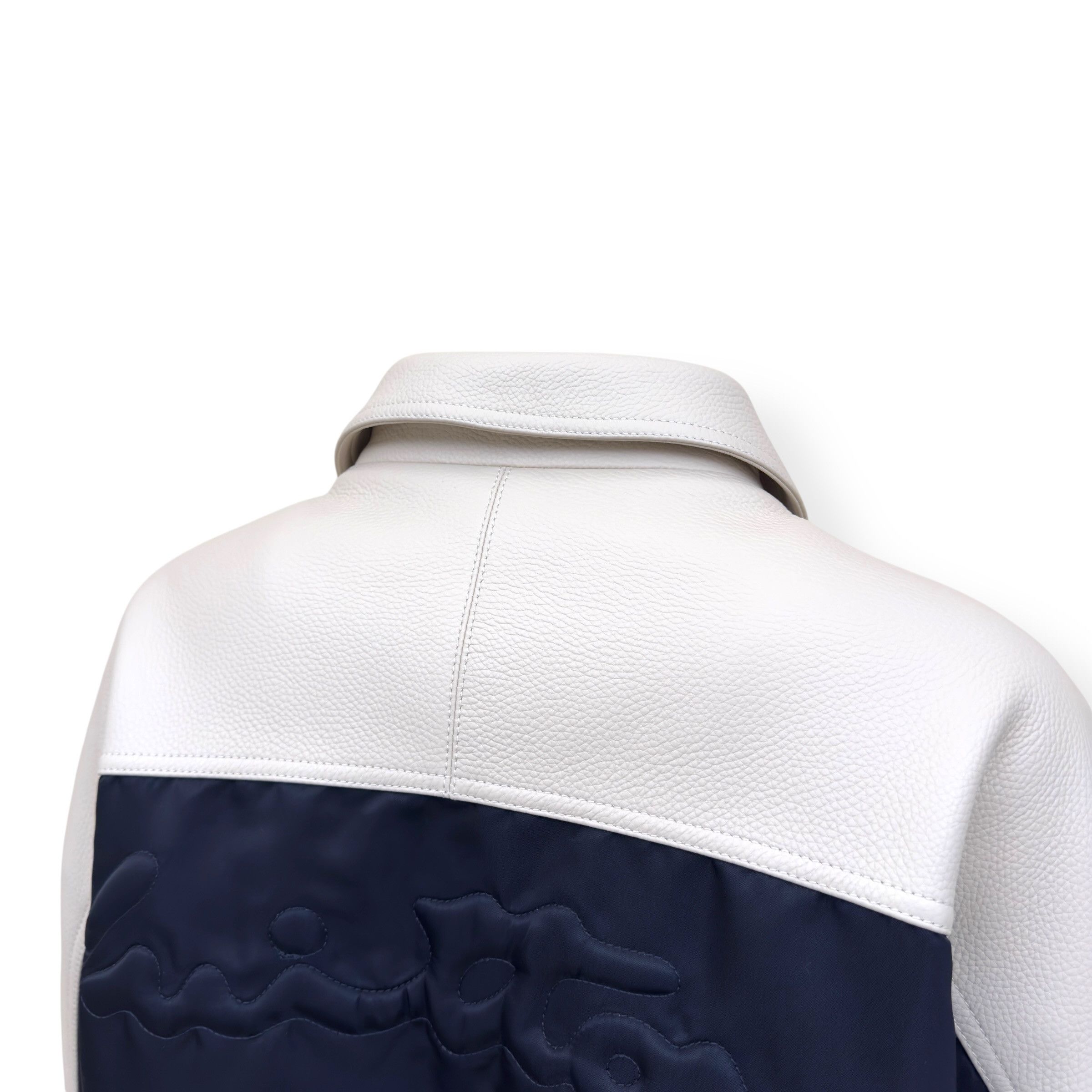 Louis Vuitton LOUIS VUITTON LEATHER / NYLON JACKET CREAM / NAVY 50 / L Size US L / EU 52-54 / 3 - 5 Thumbnail