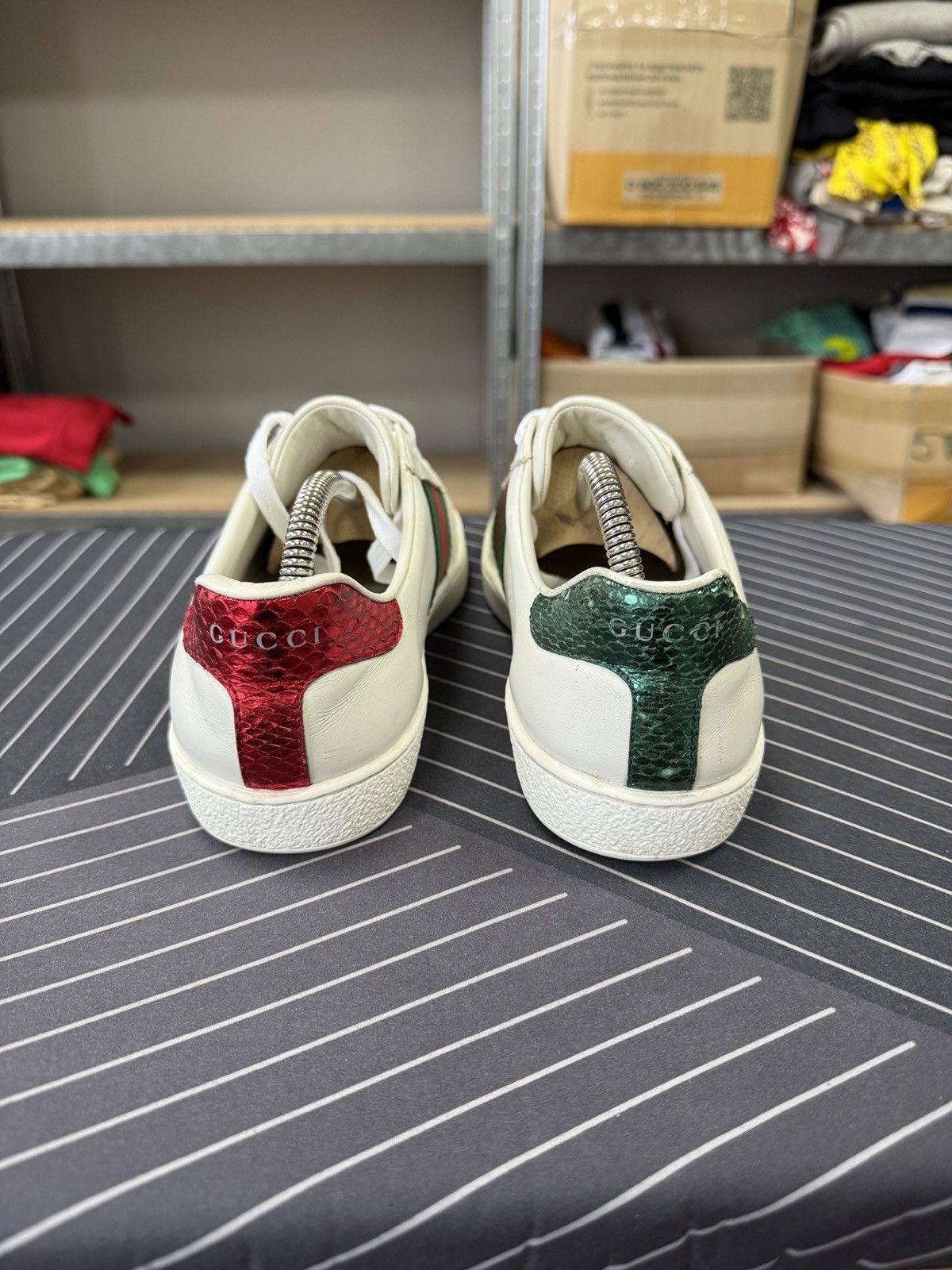 Gucci 🇮🇹 Gucci Ace Snake Embroidered Leather Sneakers Rare Size US 7 / EU 40 - 5 Thumbnail