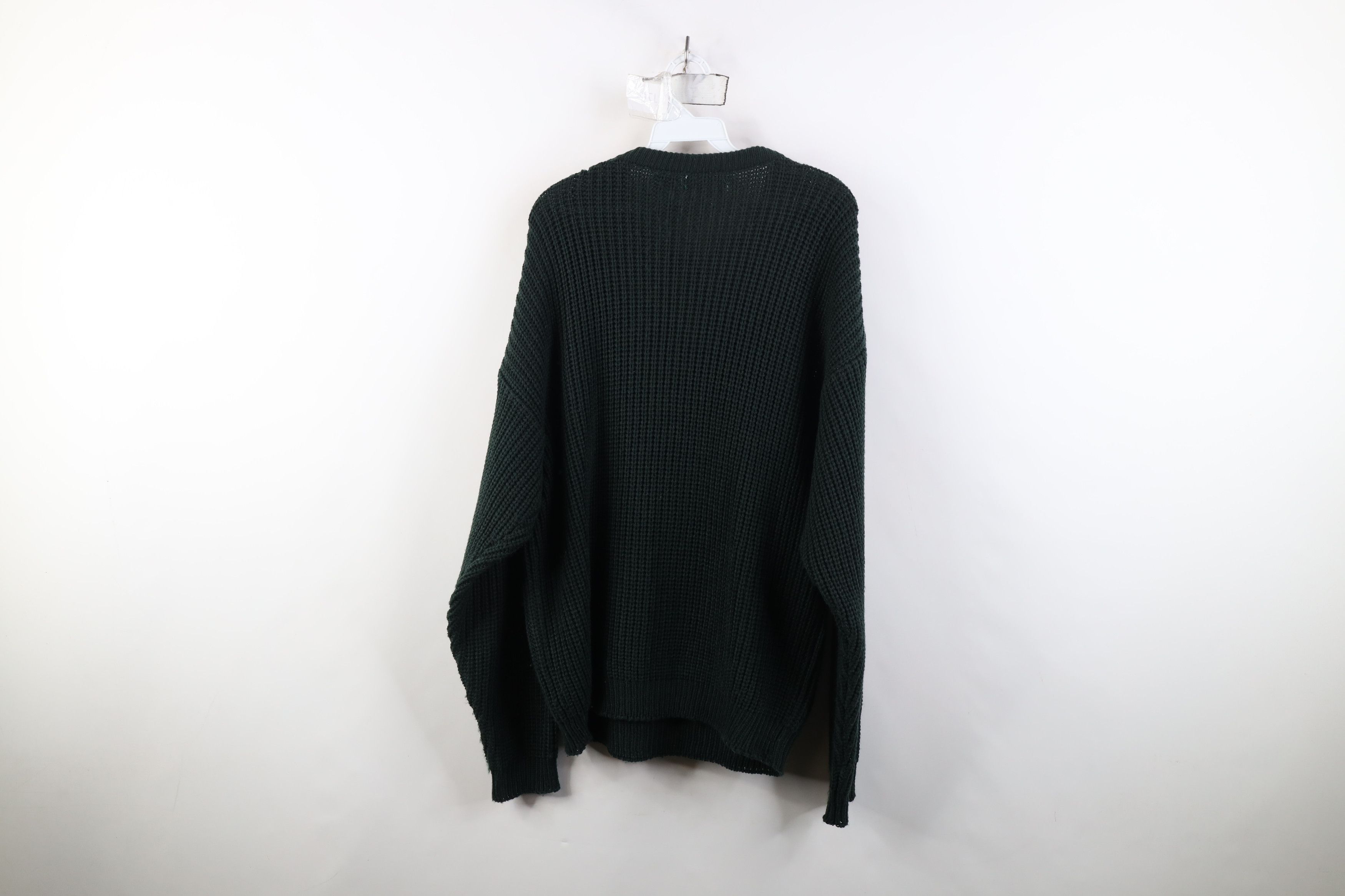 Vintage Vintage 90s Streetwear Ribbed Knit Sweater Dark Green Size US L / EU 52-54 / 3 - 8 Thumbnail