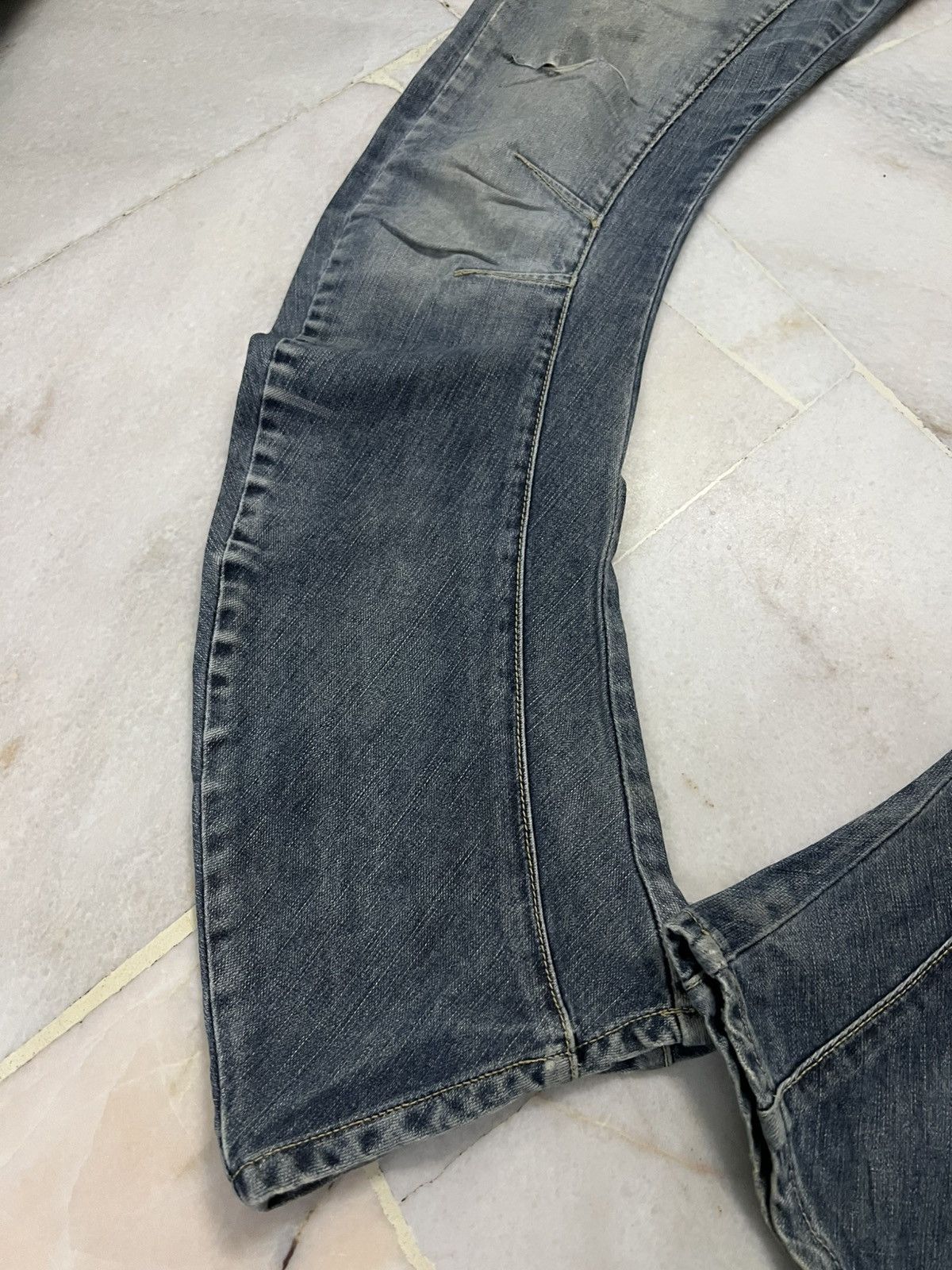 PPFM 💥RARE PPFM CURVED DISTRESSED JEAN Size US 32 / EU 48 - 6 Thumbnail