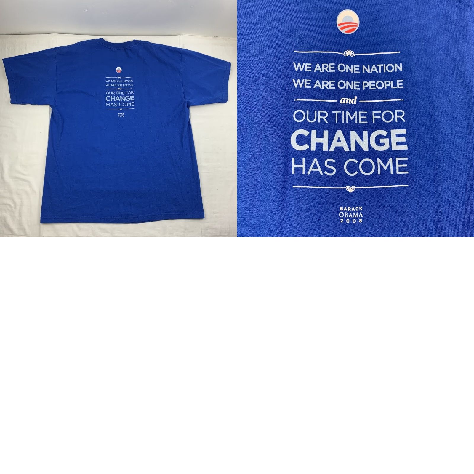 Vintage Obama Biden Shirt Adult 2XL Blue Campaign Shirt Mens 2XL Blue USA 2008 Washington DC Capita l Size US XXL / EU 58 / 5 - 8 Thumbnail