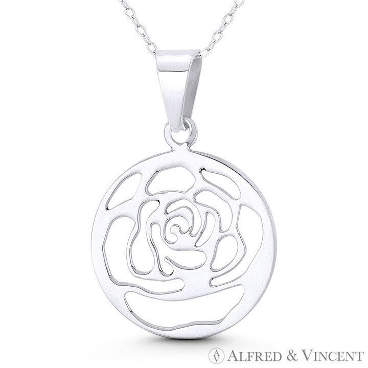 Other Rose Flower Charm Open Cutout Design Pendant Size ONE SIZE - 1 Preview