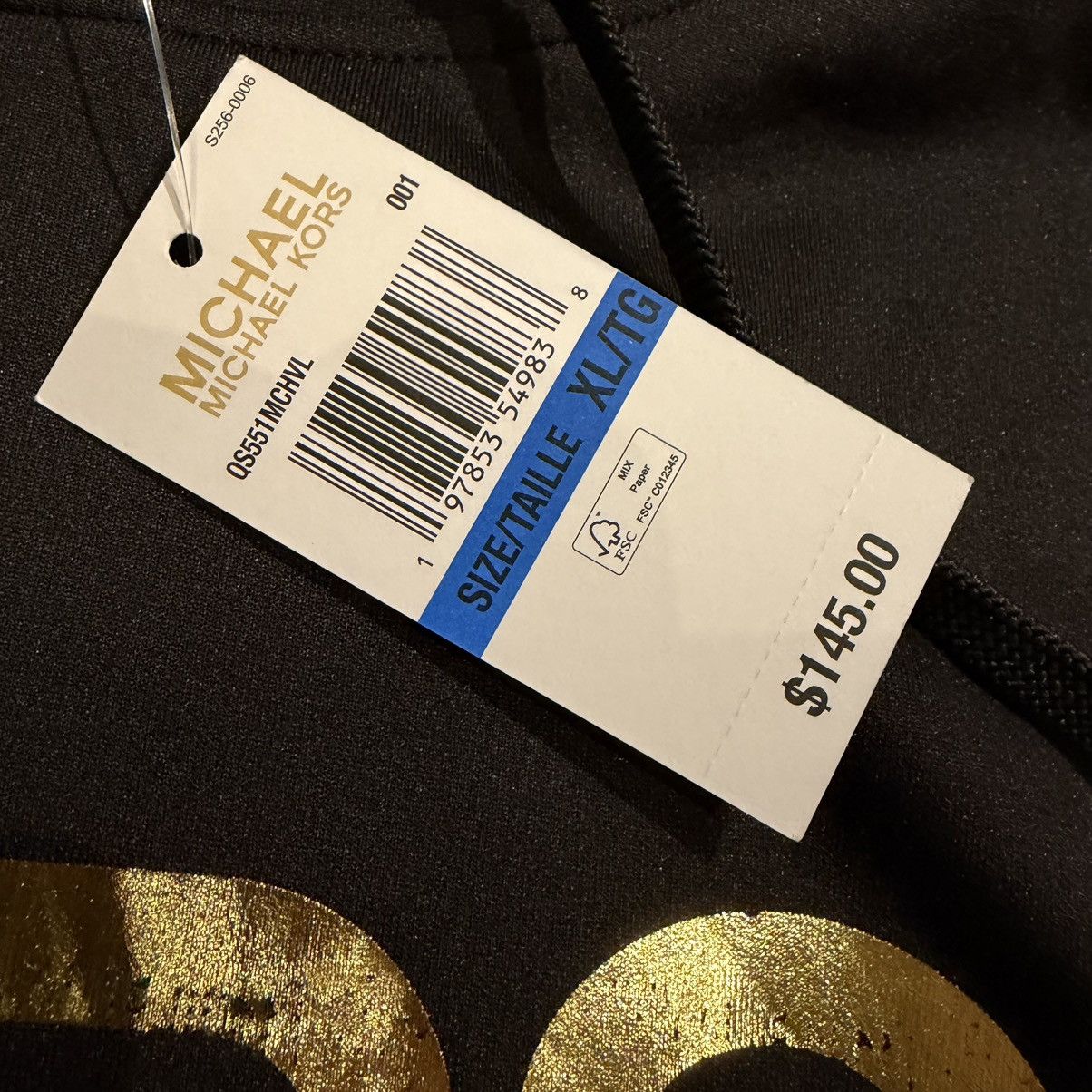 Michael Kors Black and gold Michael Kors cropped hoodie Size XL / US 12-14 / IT 48-50 - 5 Thumbnail