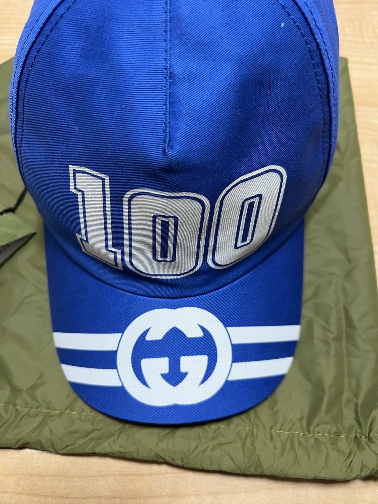 Gucci Gucci 100 Baseball Velcro Strap Cap Royal Blue/White Size ONE SIZE - 7 Thumbnail