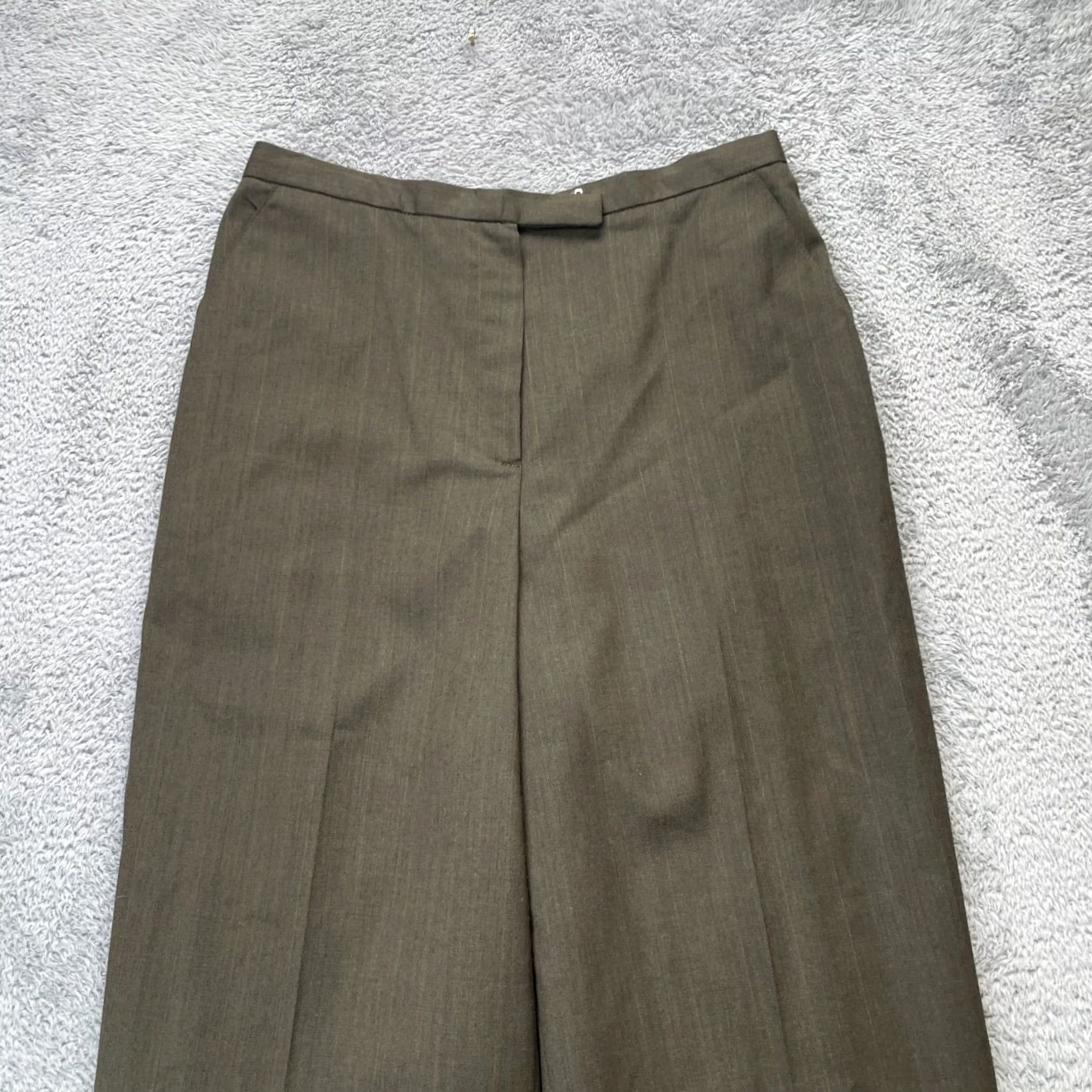 Jones New York VINTAGE Jones New York Pants Womens 10 Green Wool Straight Leg Dress Pants Boys? Size 28" / US 6 / IT 42 - 4 Thumbnail
