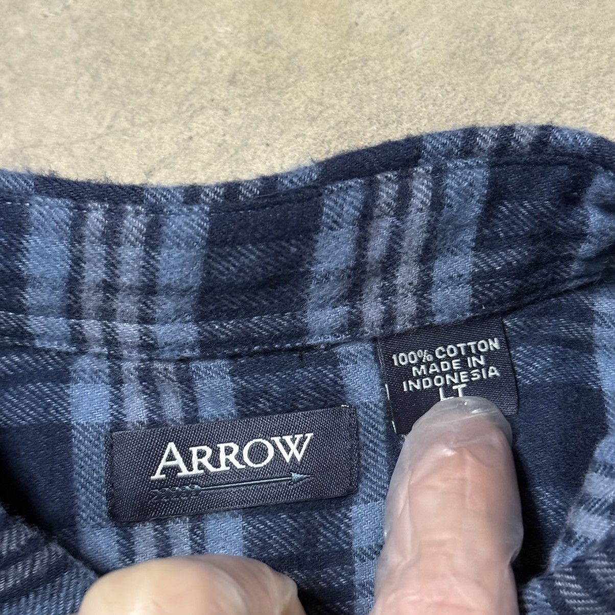Arrow NWT Arrow Men’s Flannel Shirt LT Large Tall Blue Plaid Size US L / EU 52-54 / 3 - 7 Thumbnail