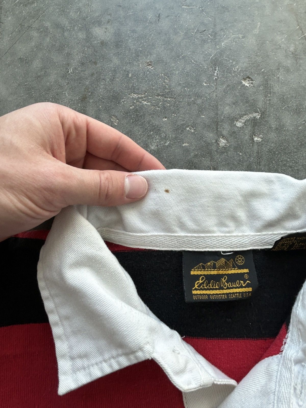 Eddie Bauer Vintage 90s Eddie Bauer Striped Rugby Polo Shirt Size US L / EU 52-54 / 3 - 4 Thumbnail