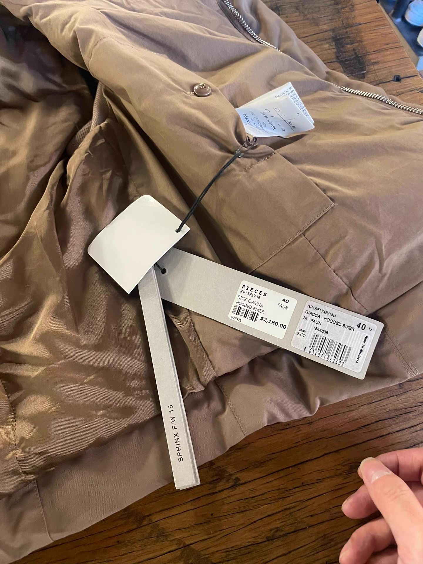 Rick Owens Rick Owens 15FW Hooded Biker Down Jacket。Ｑ25 Size S / US 4 / IT 40 - 2 Thumbnail