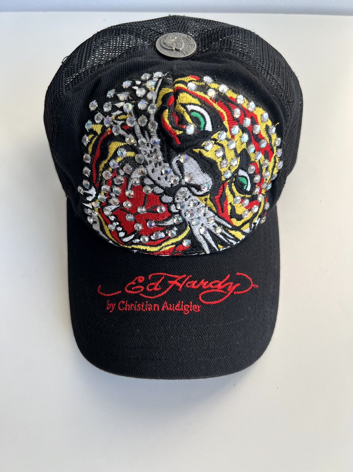 Ed Hardy × Vintage Vintage Ed Hardy Tiger Embroidery Trucker Cap Size ONE SIZE - 3 Thumbnail